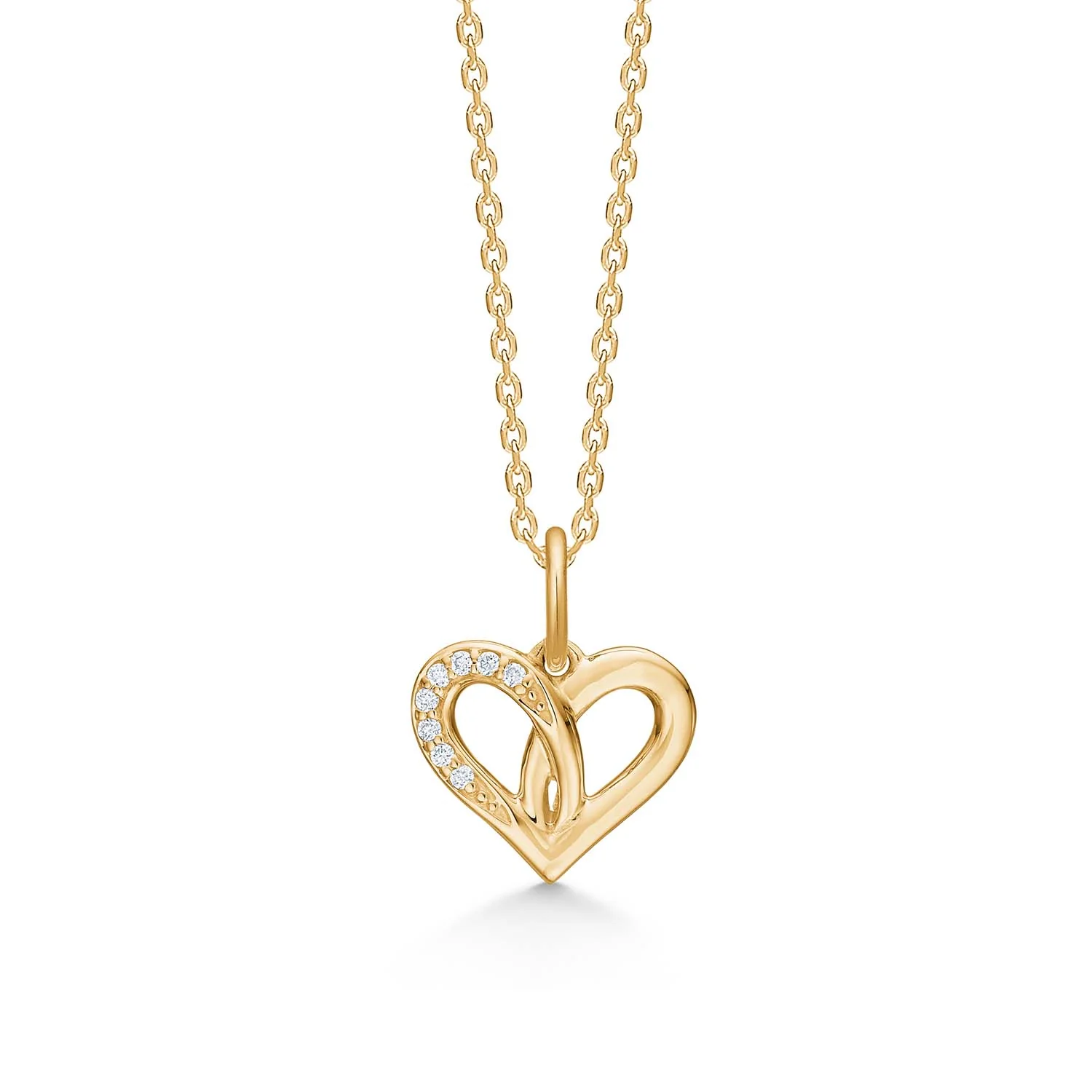 Mads.Z - Vedhæng m. 0,032 ct. w/si, kæde - 14 kt. guld