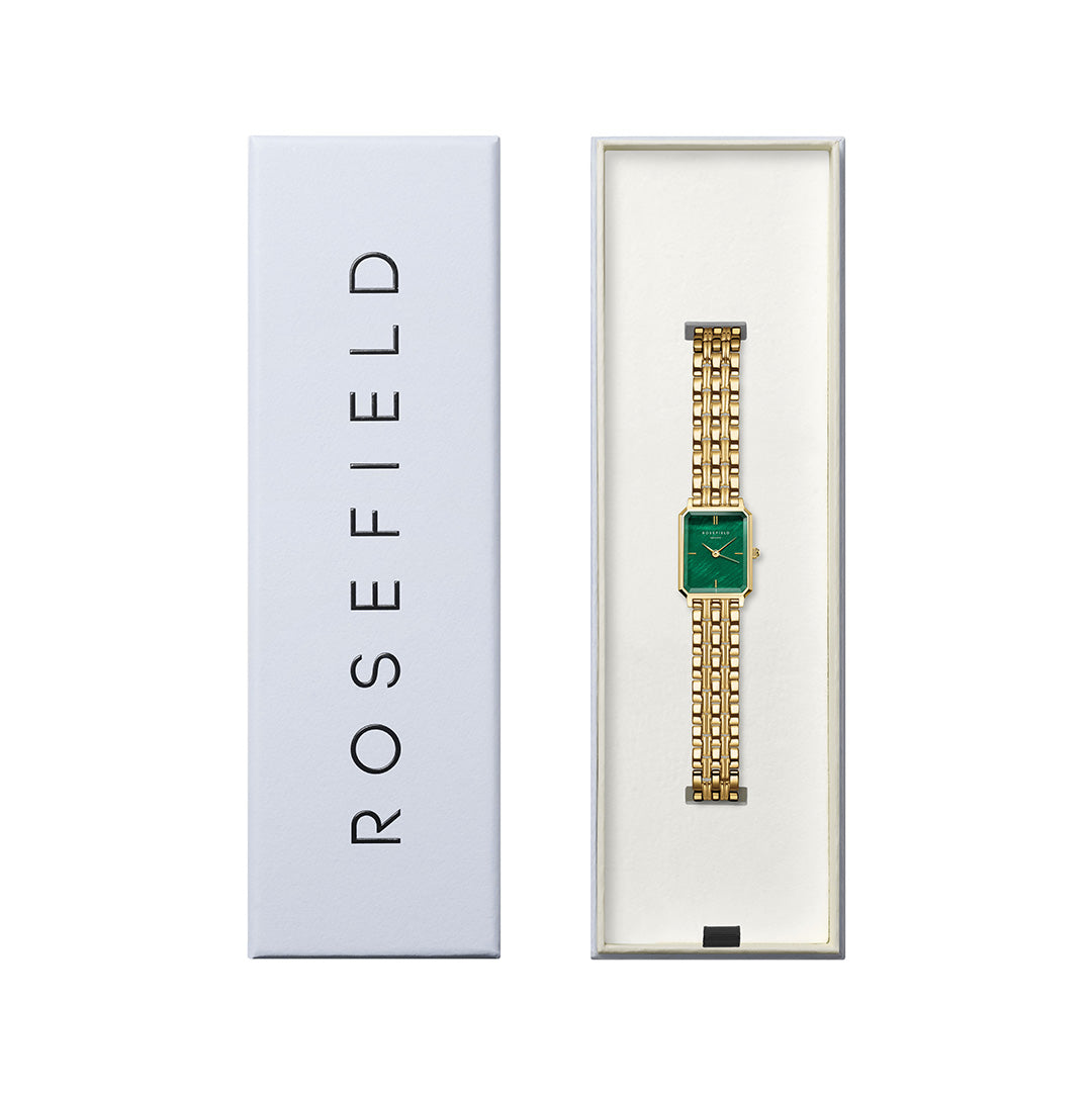 Rosefield - Octagon XS Gold m. lænke, 19,5x24 mm - Grøn, rustfrit stål - Image 4