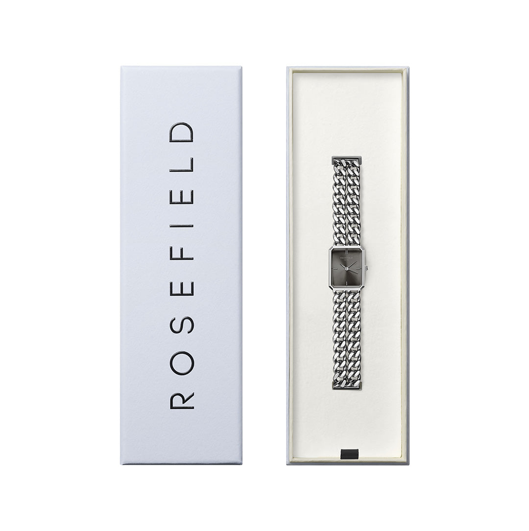 Rosefield - Studio Silver Edition m. lænke, 19,5x24 mm - Sort, rustfrit stål - Image 3