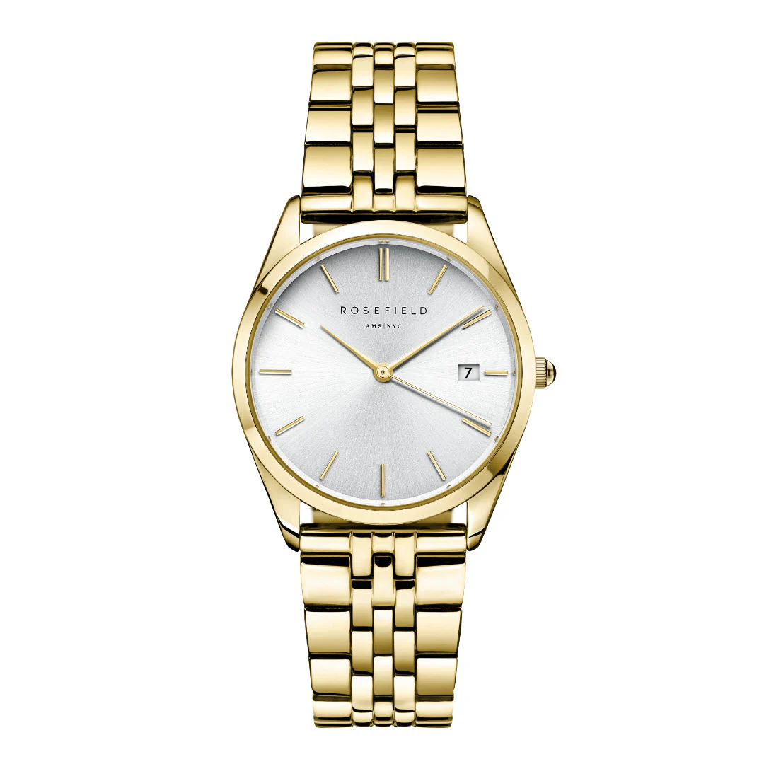 Rosefield - The Ace Gold med lænke, 33 mm - Sølv, rustfrit stål