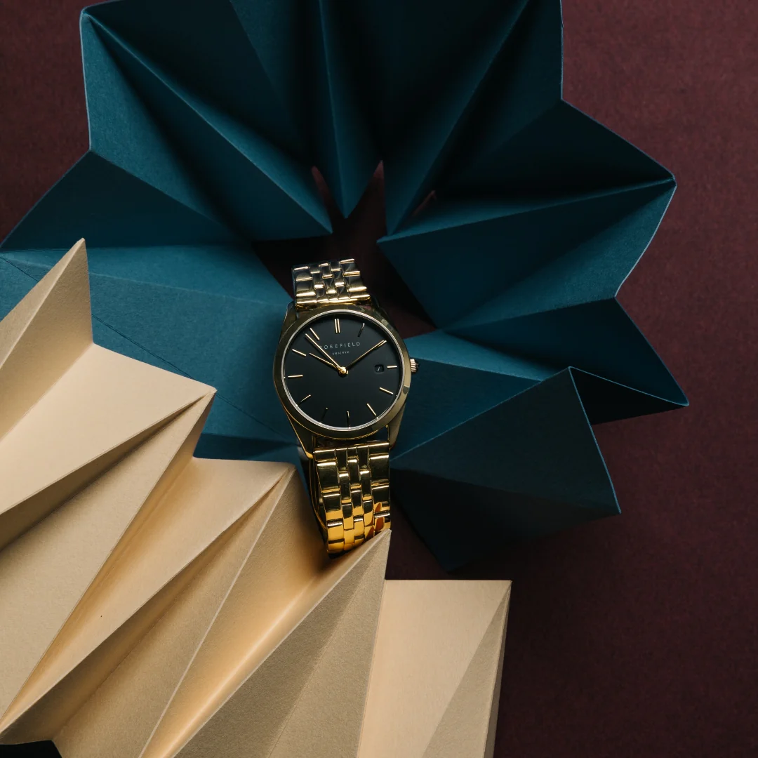 Rosefield - The Ace XS Gold m. lænke, 29 mm - Sort, rustfrit stål - Image 2