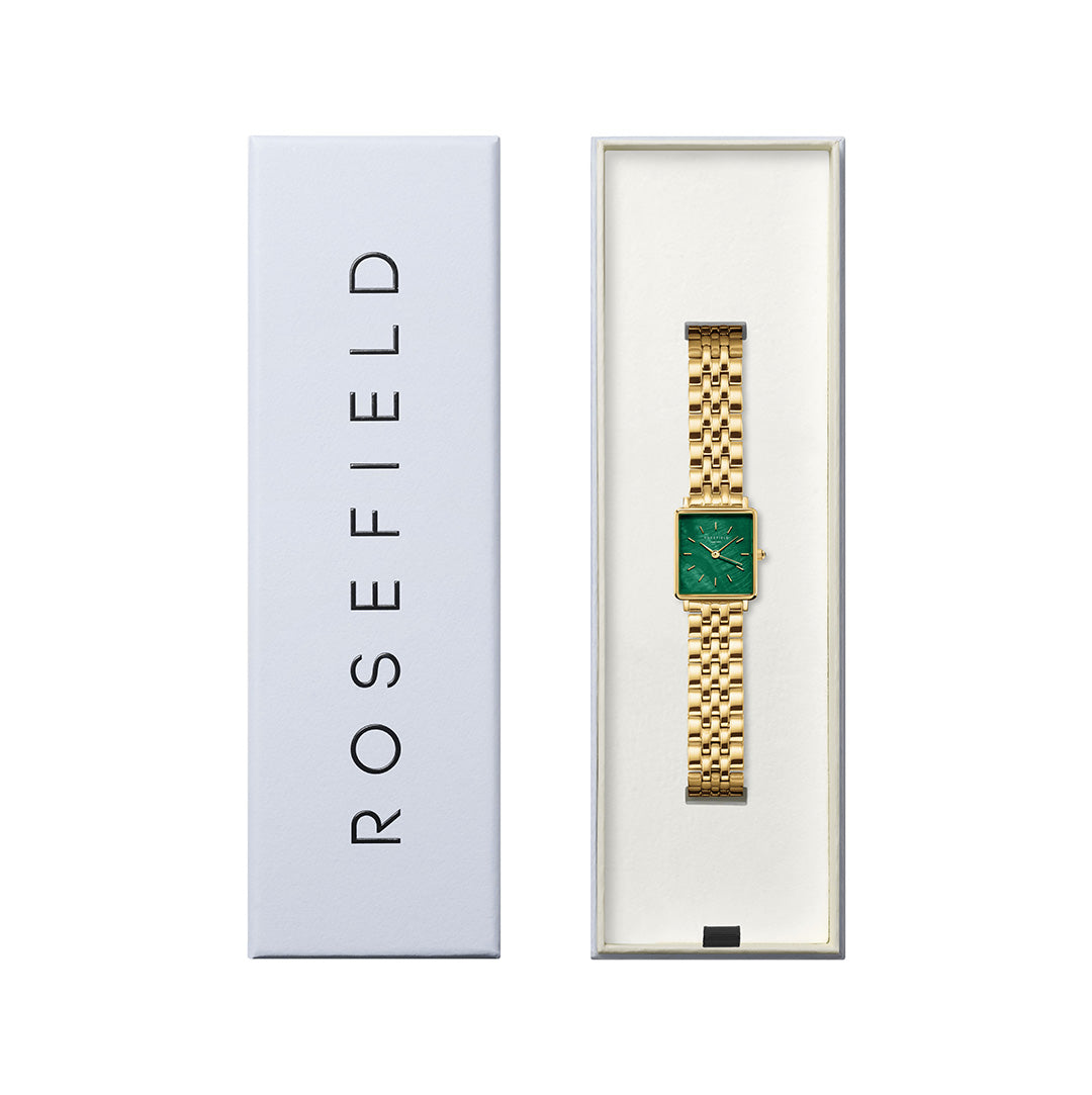 Rosefield - The Boxy XS Gold m. lænke, 22x24 mm - Grøn, rustfrit stål - Image 4