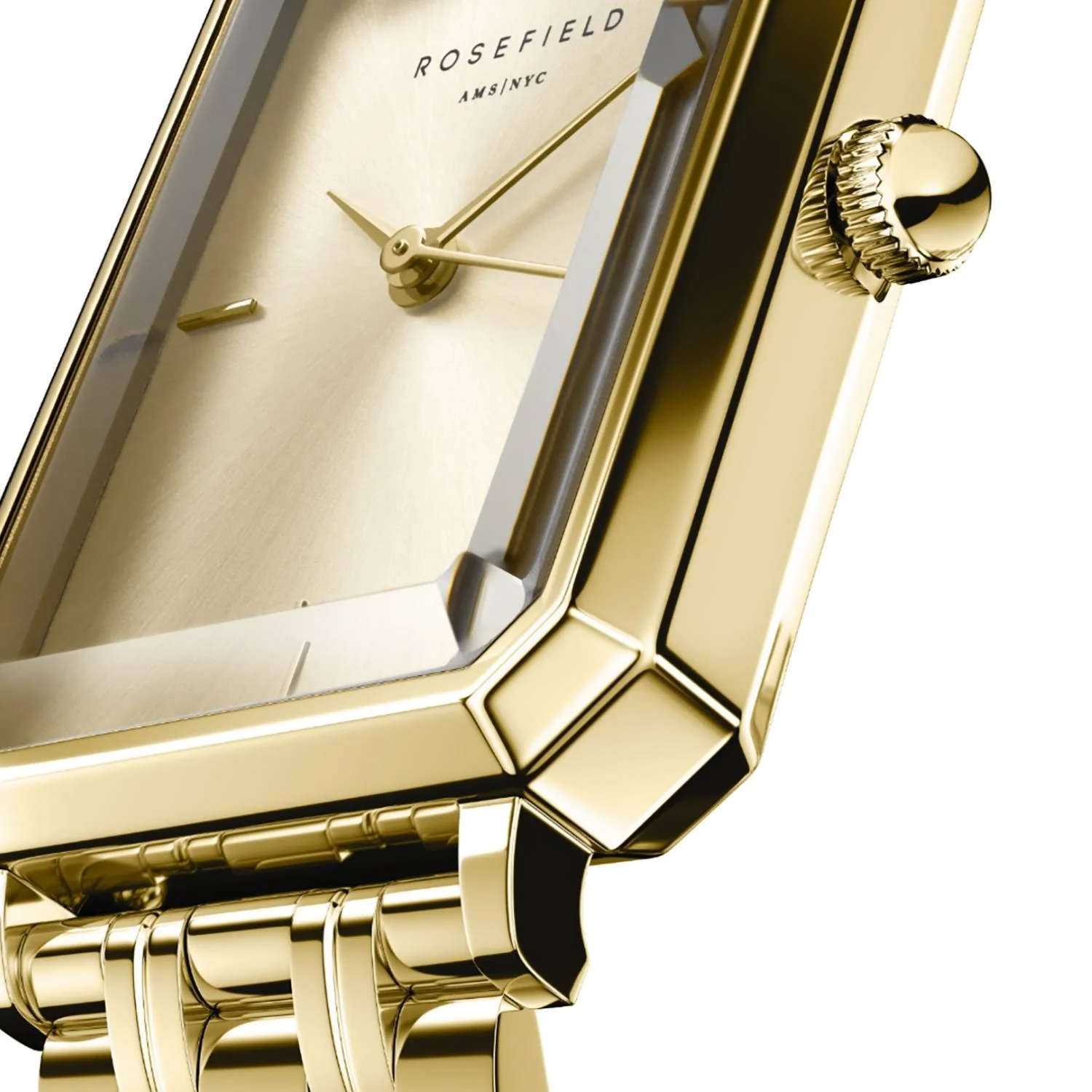 Rosefield - The Octagon Champagne m. lænke, 23x29 mm - Guld, rustfrit stål - Image 3