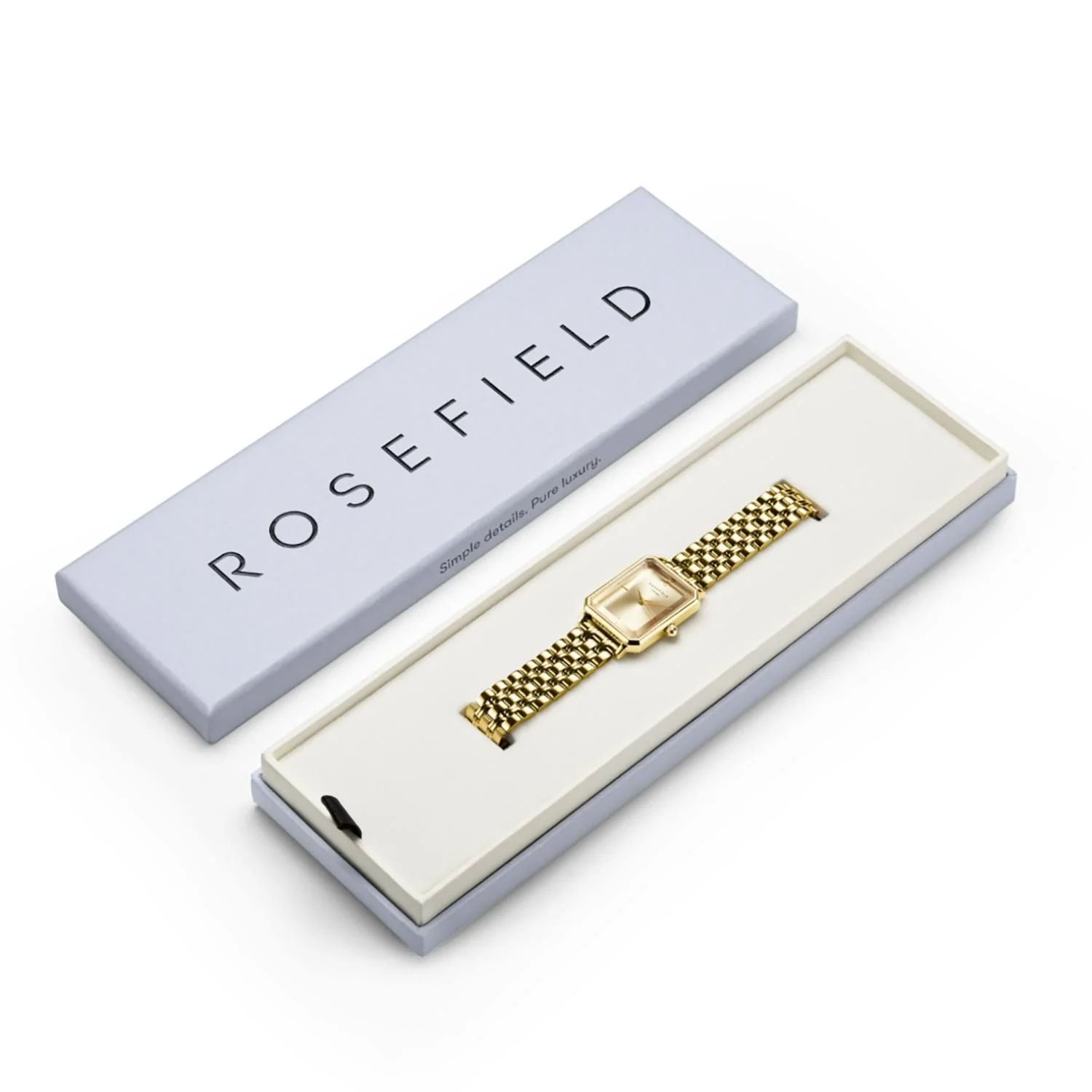 Rosefield - The Octagon Champagne m. lænke, 23x29 mm - Guld, rustfrit stål - Image 4