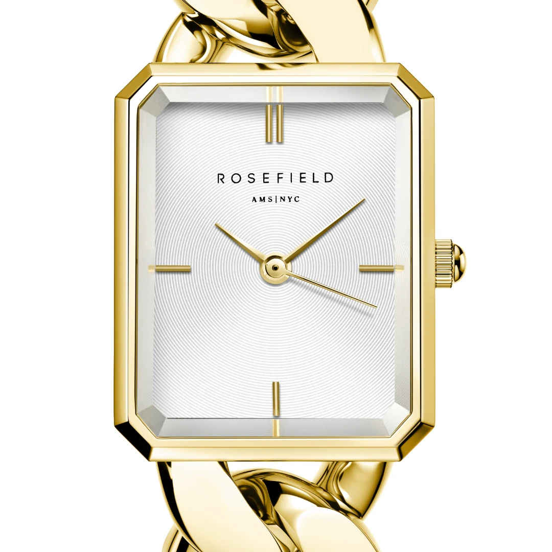 Rosefield - The Octagon XS Chain Gold, 19,5x24 mm - Hvid, rustfrit stål - Image 3