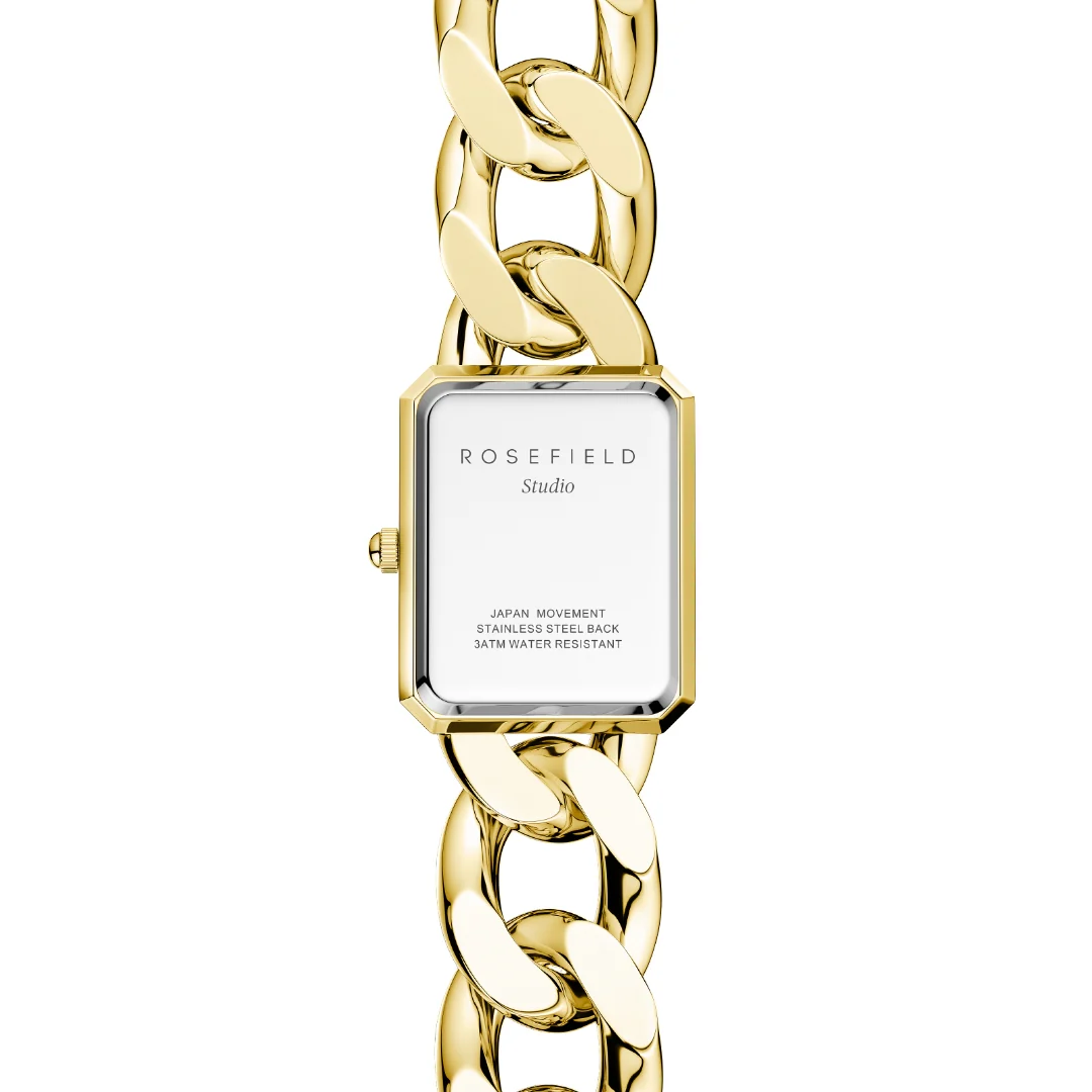 Rosefield - The Octagon XS Chain Gold, 19,5x24 mm - Hvid, rustfrit stål - Image 5