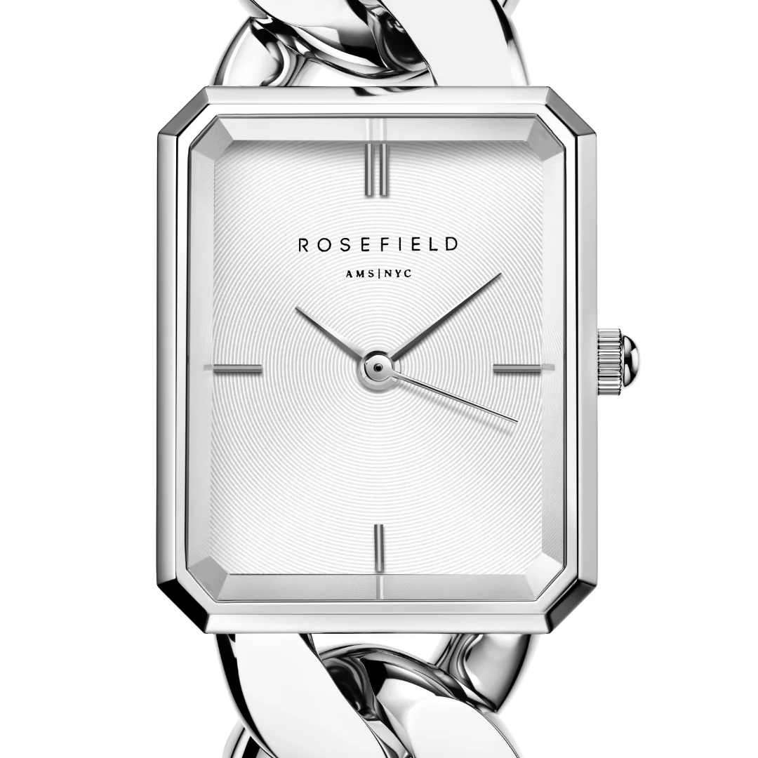 Rosefield - The Octagon XS Chain Silver, 19,5x24 mm - Hvid, rustfrit stål - Image 2