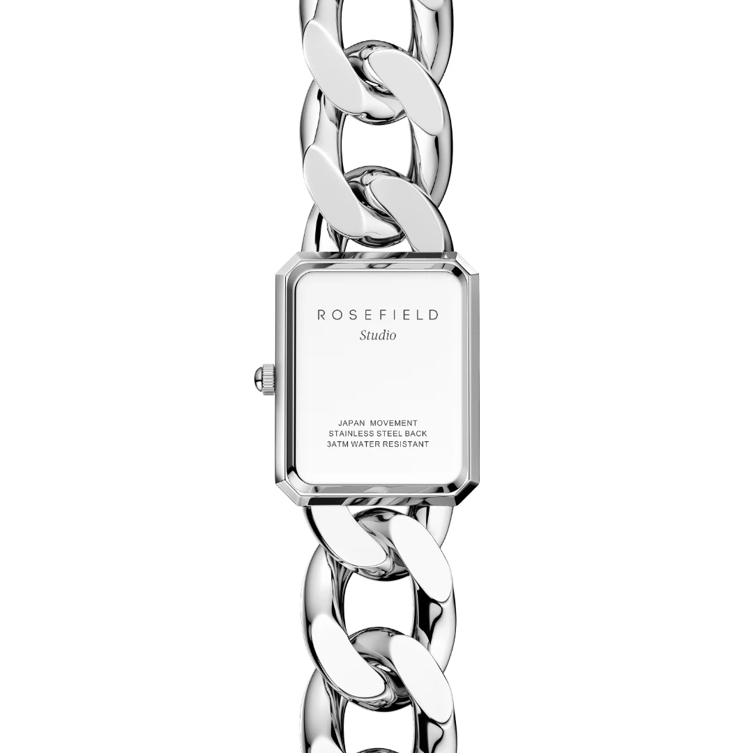 Rosefield - The Octagon XS Chain Silver, 19,5x24 mm - Hvid, rustfrit stål - Image 3