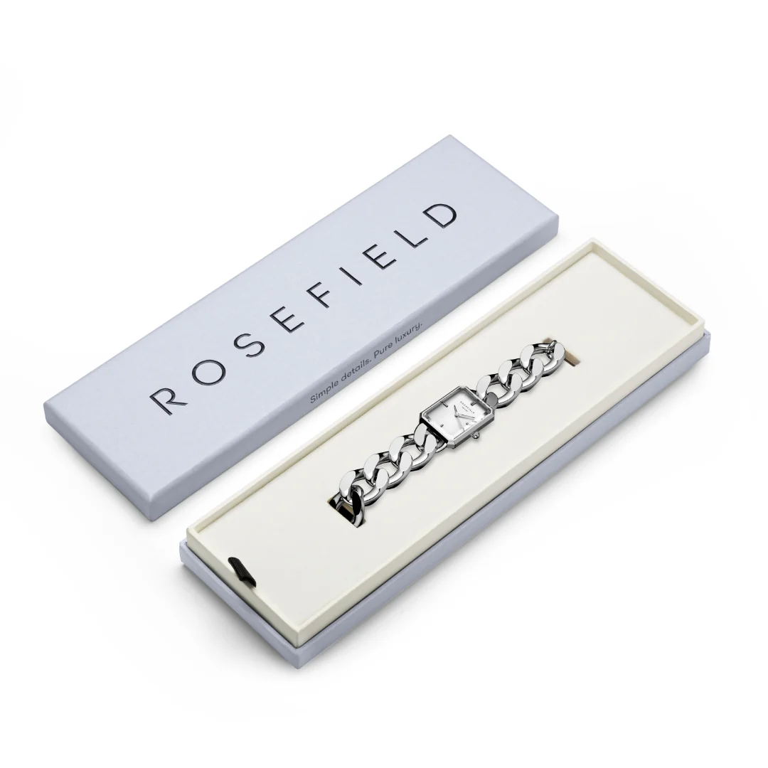 Rosefield - The Octagon XS Chain Silver, 19,5x24 mm - Hvid, rustfrit stål - Image 4