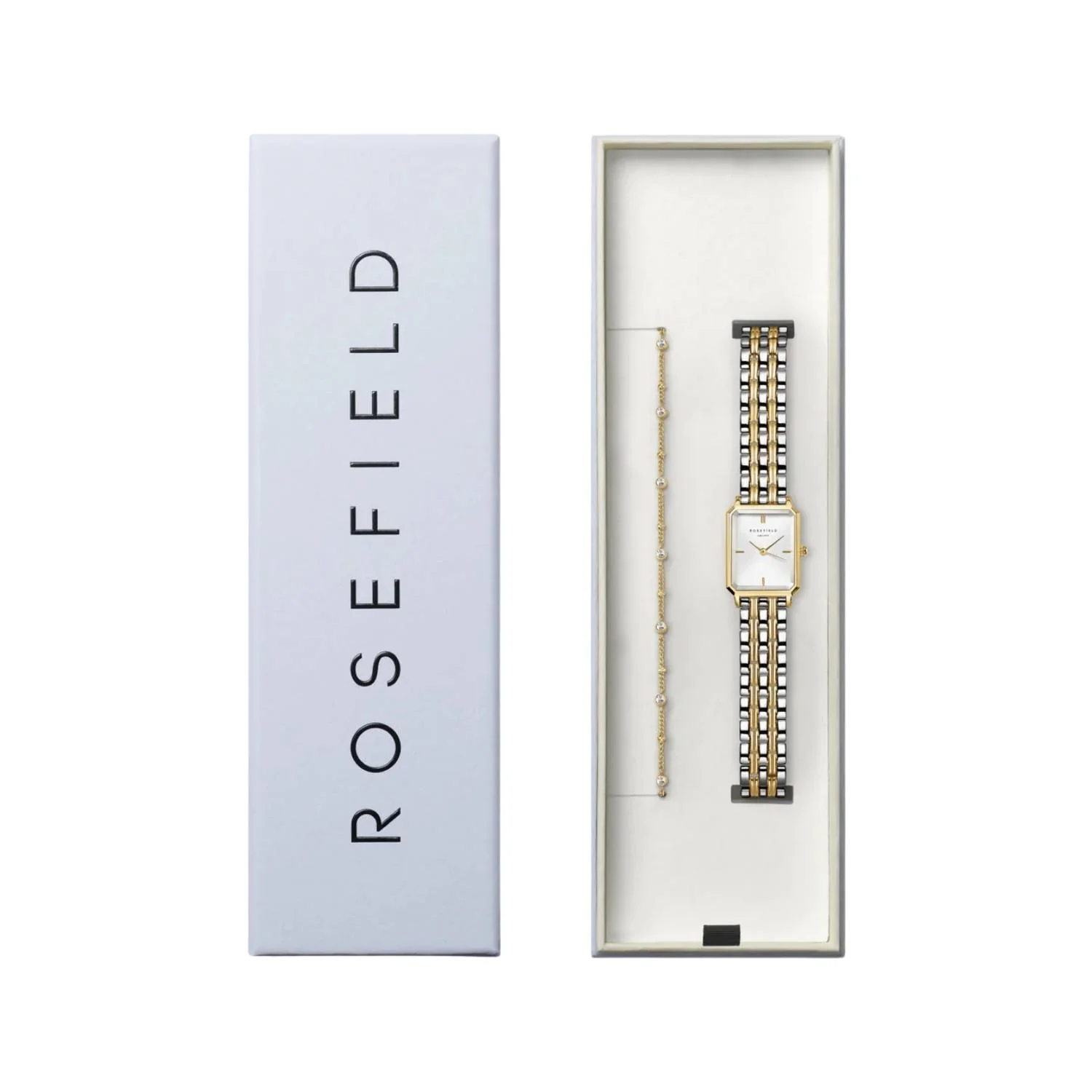 Rosefield - The Octagon XS Gift Box + Bracelet, 19 mm - Sølv/guld, rustfrit stål