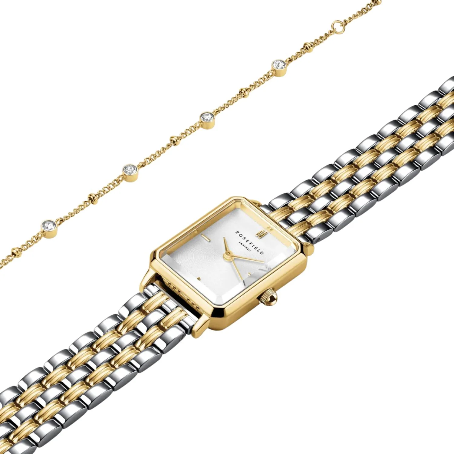 Rosefield - The Octagon XS Gift Box + Bracelet, 19 mm - Sølv/guld, rustfrit stål - Image 2