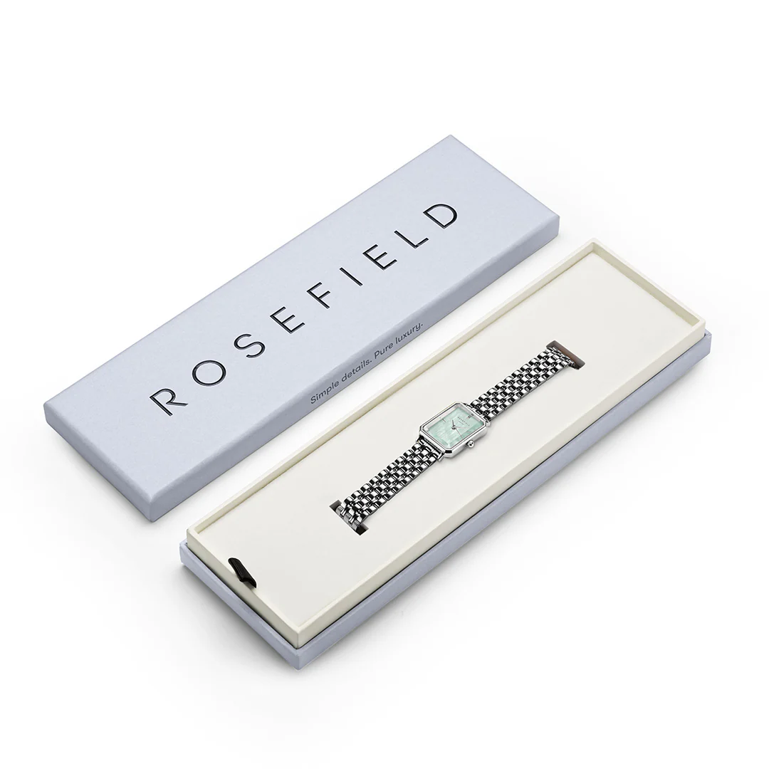 Rosefield - The Octagon XS Silver m. lænke, 19,5x24 mm - Blå, rustfrit stål - Image 6