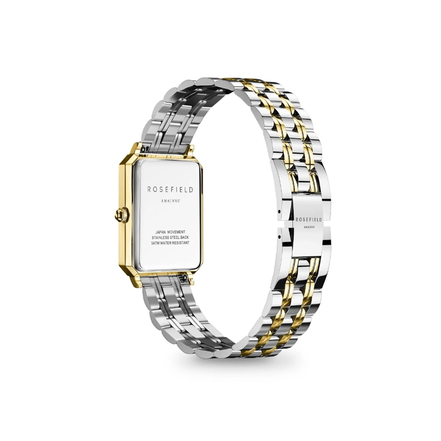 Rosefield - The Octagon XS Silver & Gold m. lænke, 19,5 mm - Hvid, rustfrit stål - Image 4