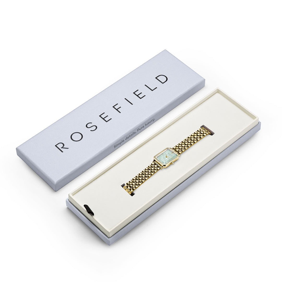 Rosefield - The Octagon XS Gold m. lænke, 19,5x24 mm - Blå, rustfrit stål - Image 6
