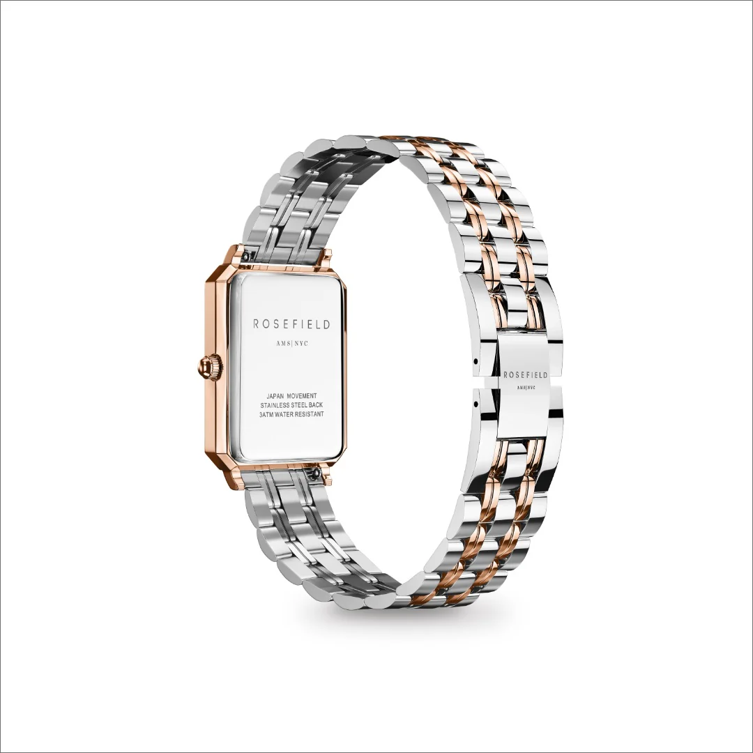 Rosefield - The Octagon XS Silver & Rosegold m. lænke - Hvid, rustfrit stål - Image 3