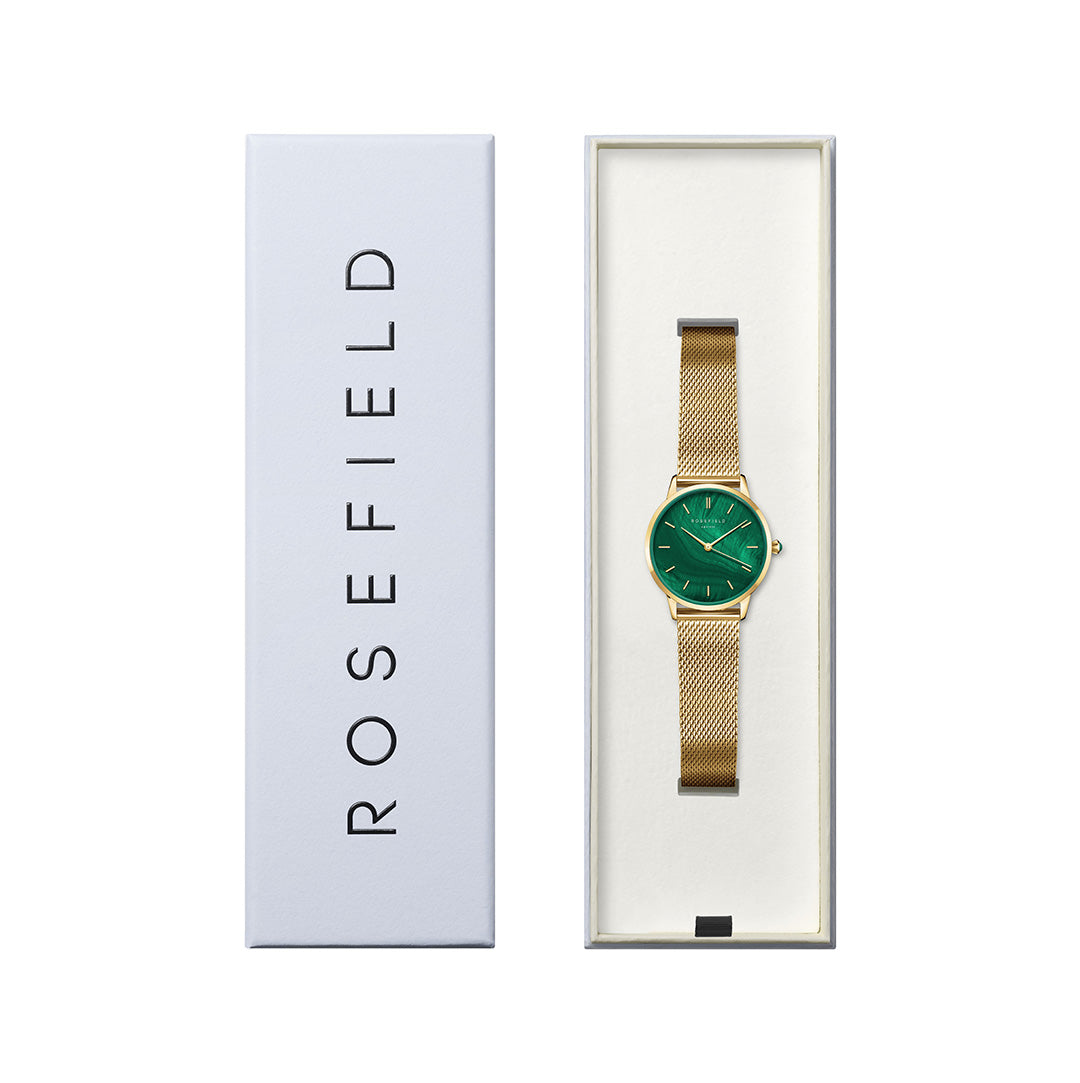 Rosefield - The Pearl Edit Gold m. lænke, 36 mm - Grøn, rustfrit stål - Image 3