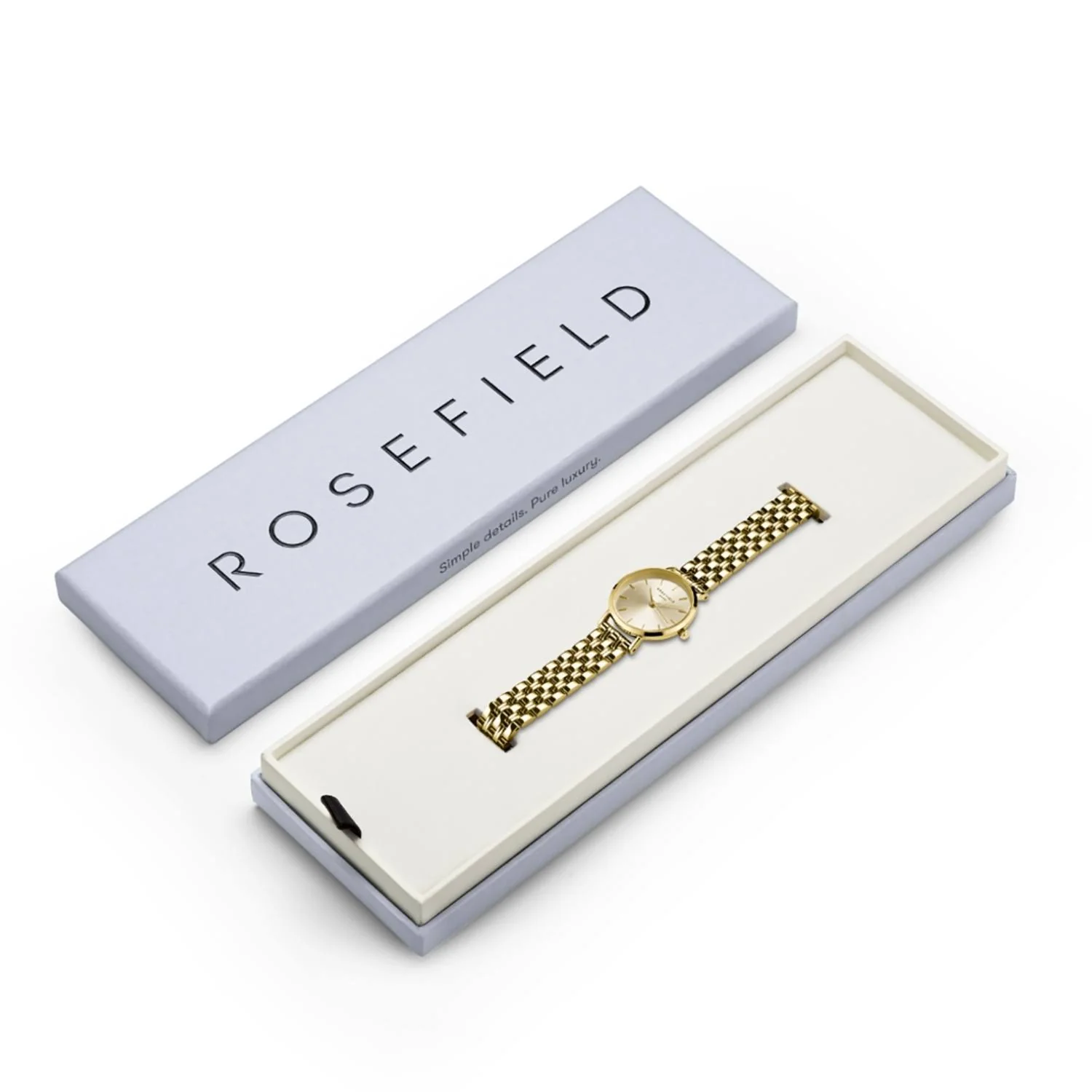 Rosefield - The Small Edit Champagne m. lænke, 26 mm - Guld, rustfrit stål - Image 4