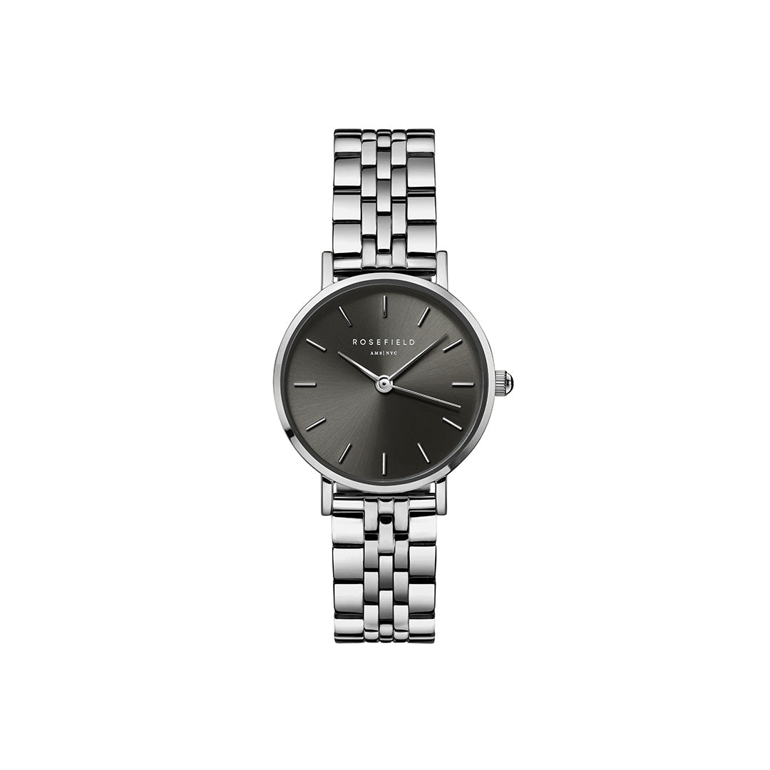Rosefield - The Small Edit Gunmetal m. lænke, 26 mm - Sort, rustfrit stål