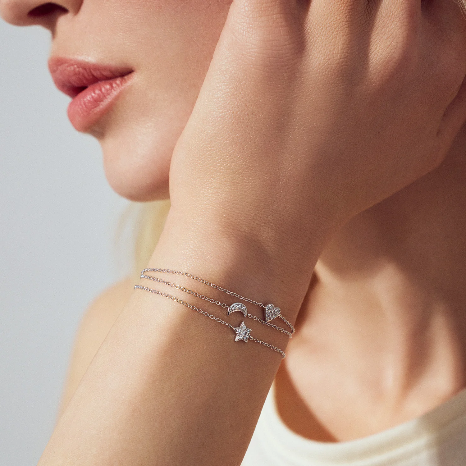 Sif Jakobs - Cuore armbånd m. zirkonia, 18 cm - Sølv - Image 3