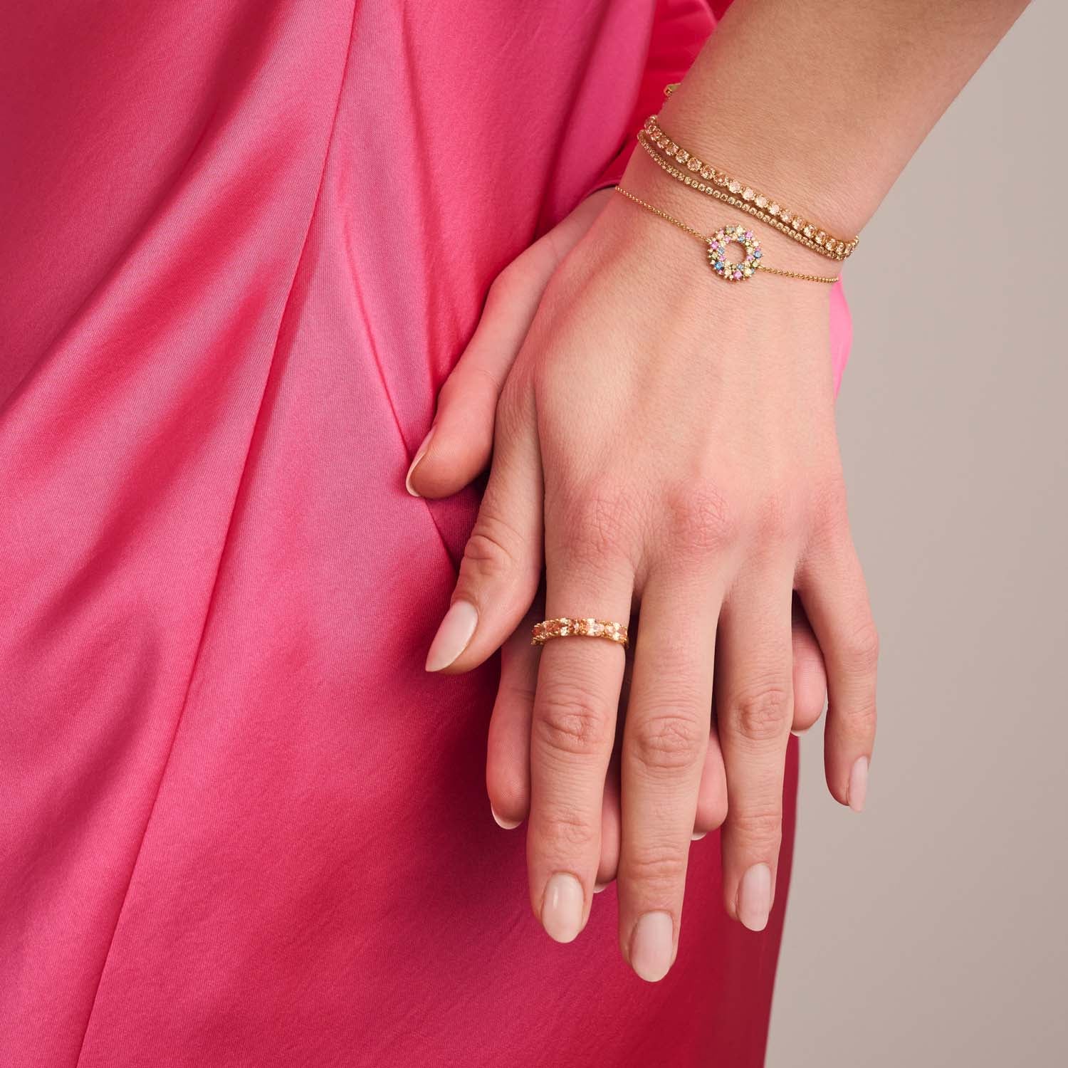 Sif Jakobs - Ellera Grande armbånd, champagnefarvede - Forgyldt sølv - Image 2