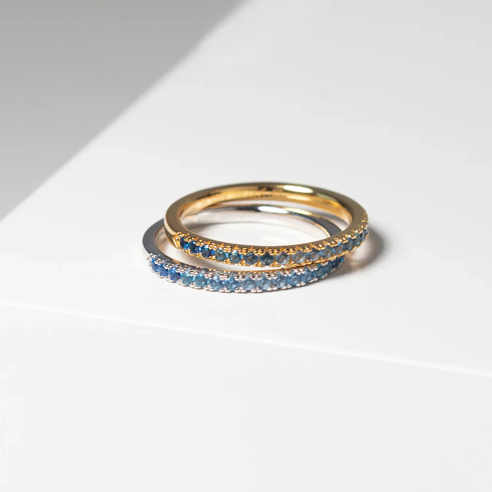 SIf Jakobs - Ellera Grande ring, blå - Forgyldt sølv - Image 3