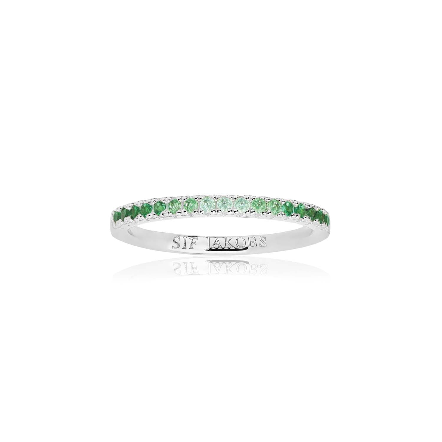 Sif Jakobs - Ellera ring, grøn - Sølv