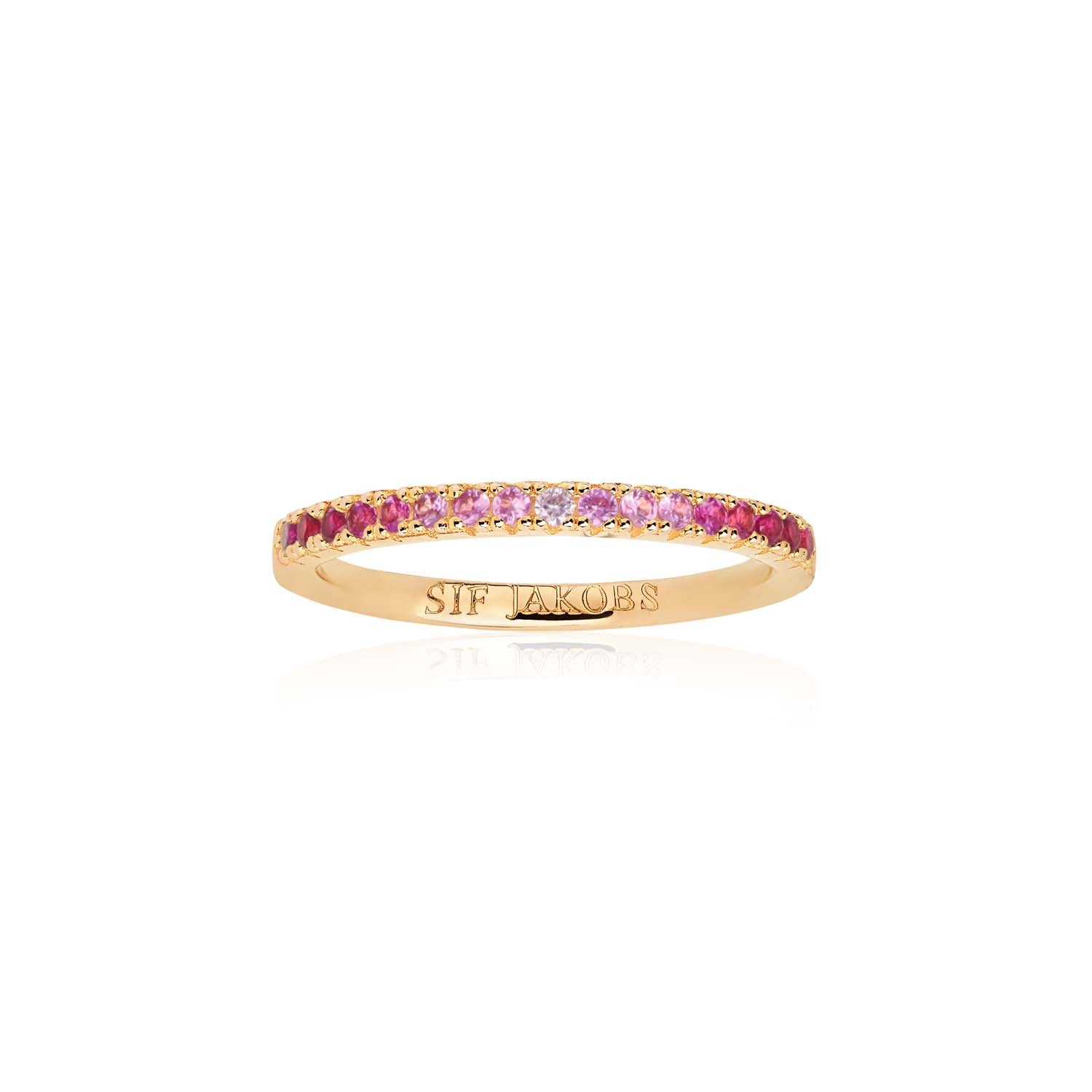 Sif Jakobs - Ellera ring, pink - Forgyldt sølv