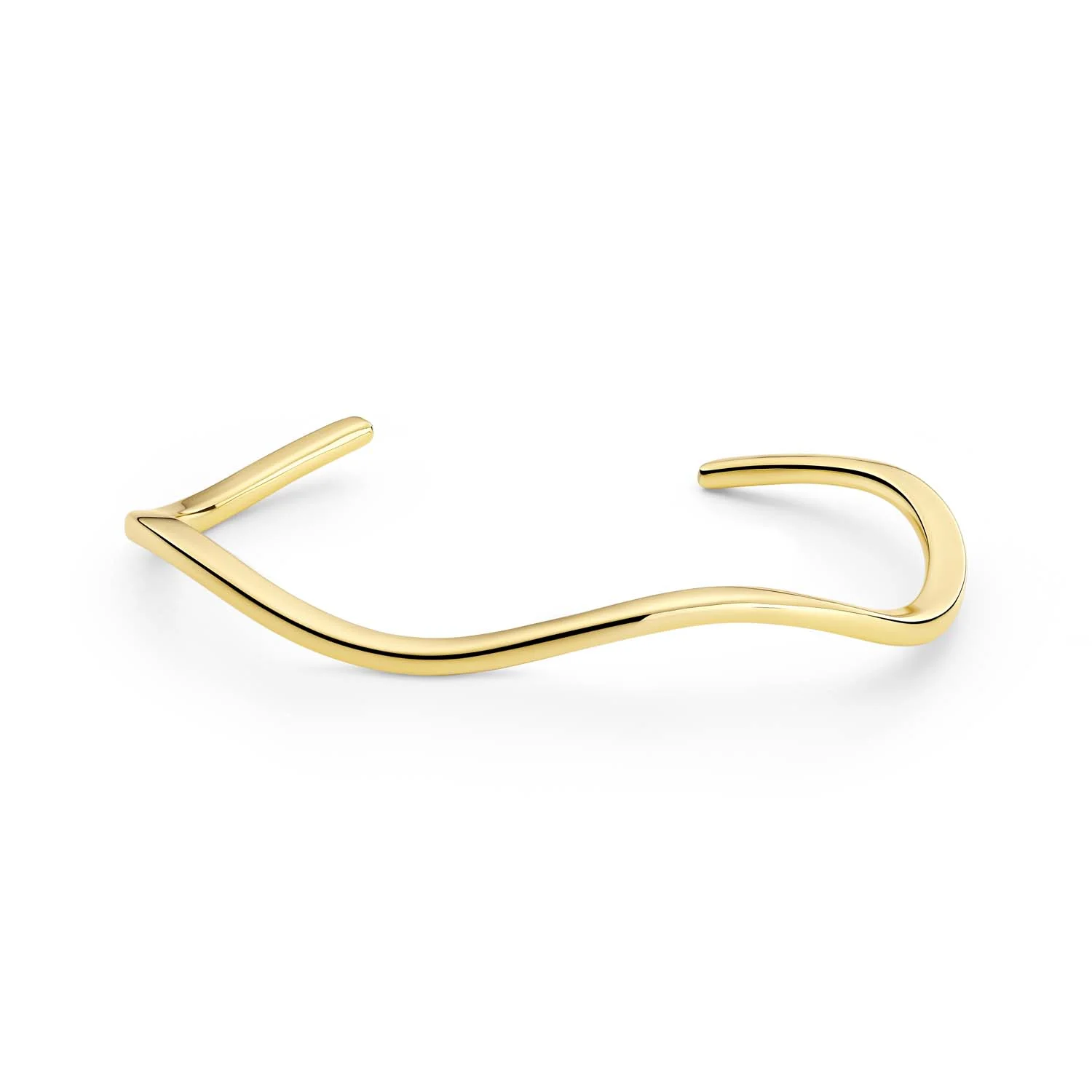Sif Jakobs - Ellera Waves Pianura armring, 45x57 mm - Forgyldt sølv