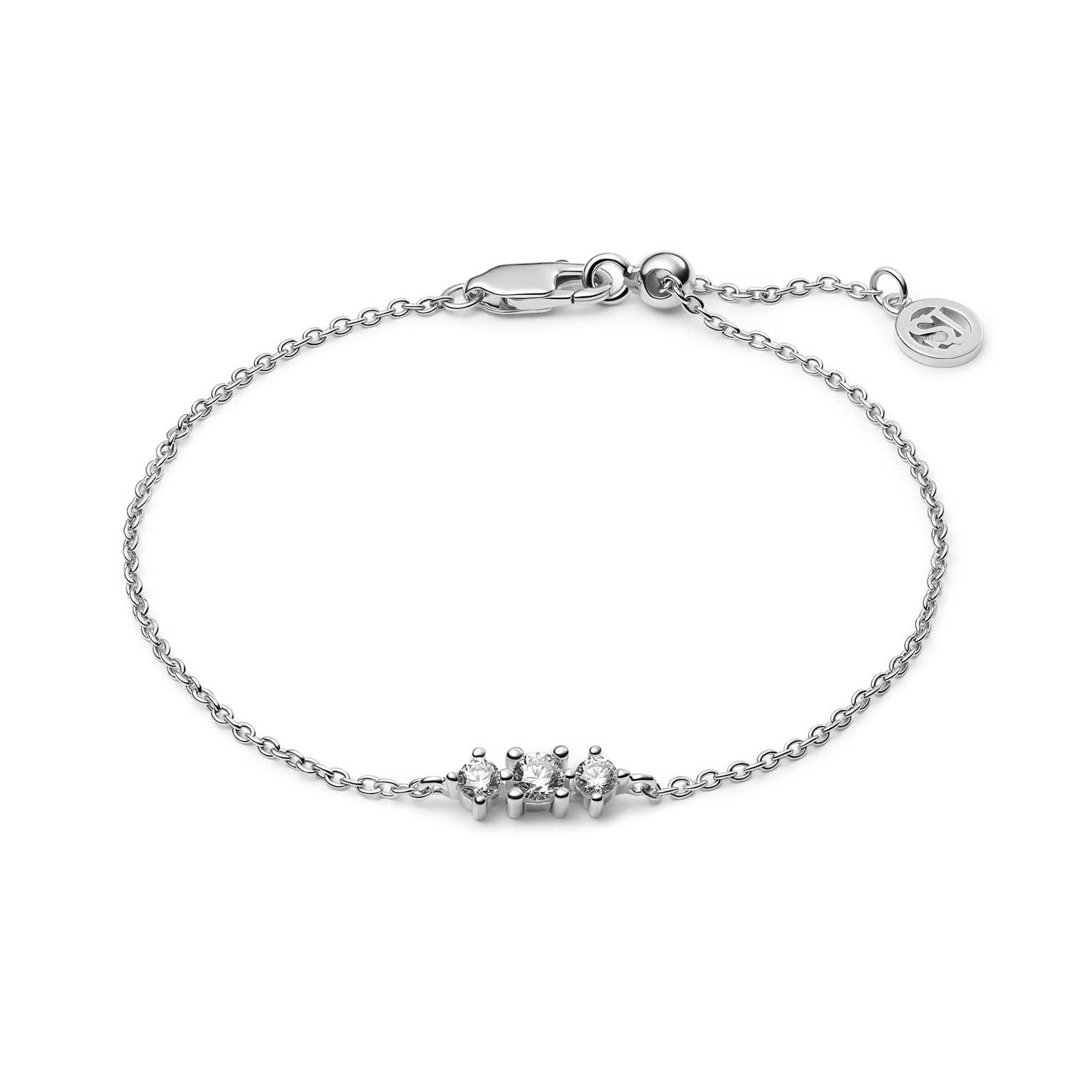 Sif Jakobs - Lucente Tre armbånd m. zirkonia, 18 cm - Sølv