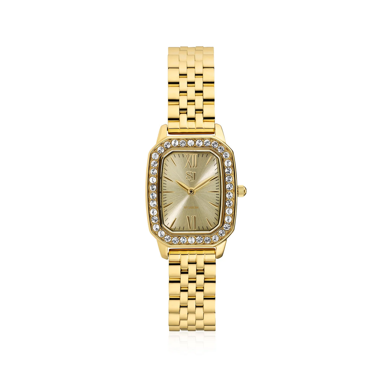 Sif Jakobs - Luciana ur, Ø 34 mm - Guld PVD stål, sølv sunray