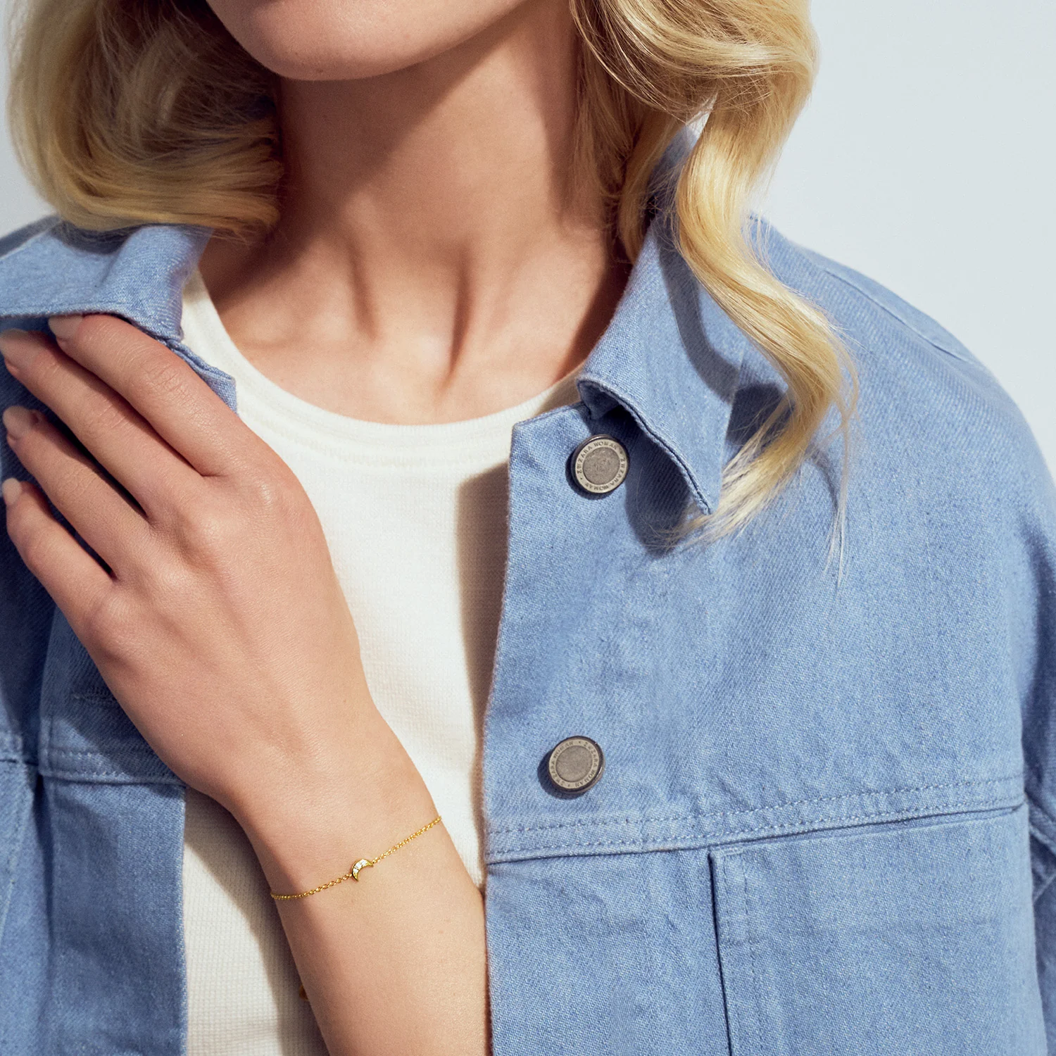Sif Jakobs - Luna armbånd m. zirkonia, 18 cm - Forgyldt sølv - Image 3