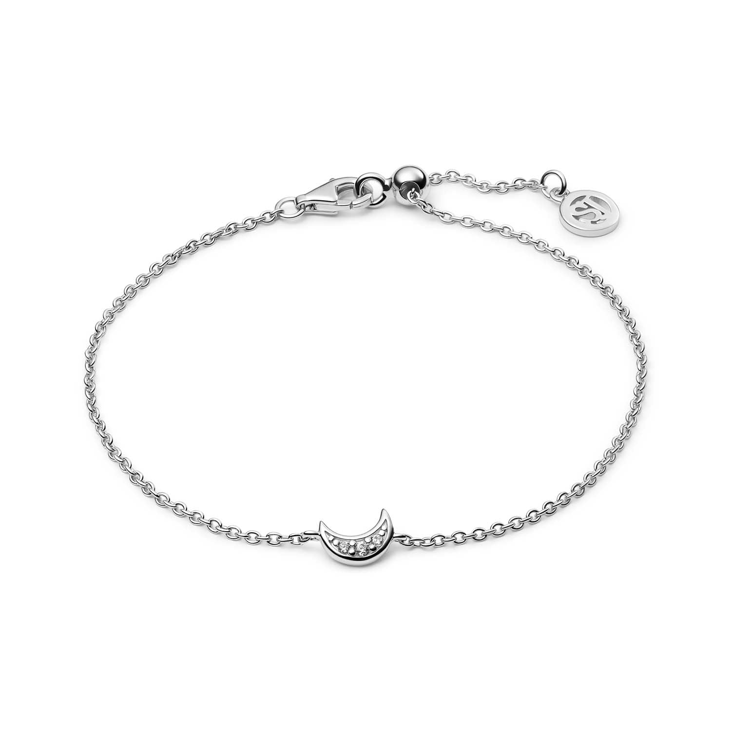 Sif Jakobs - Luna armbånd m. zirkonia, 18 cm - Sølv