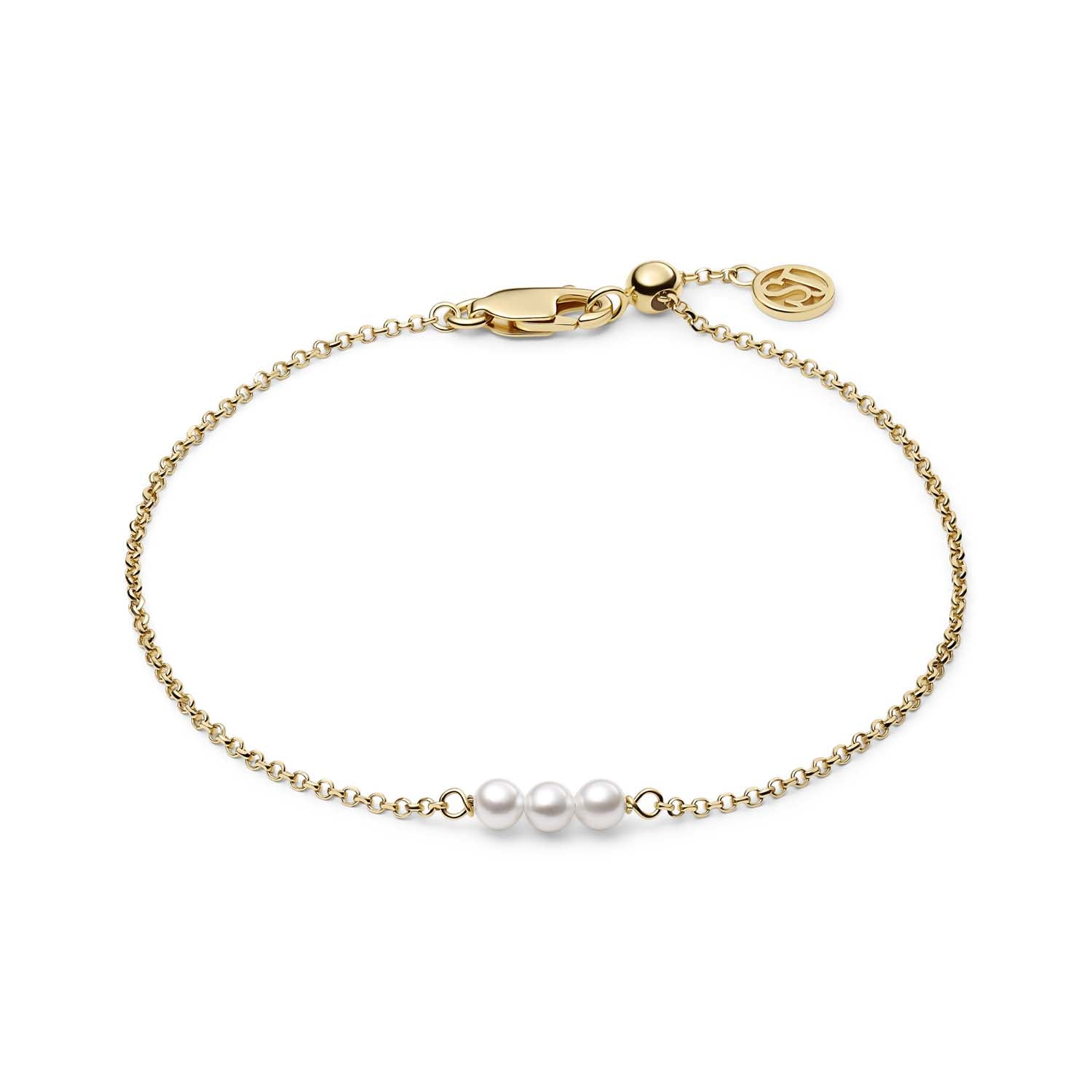 Sif Jakobs - Perla Cinque armbånd, 18 cm - Forgyldt sølv