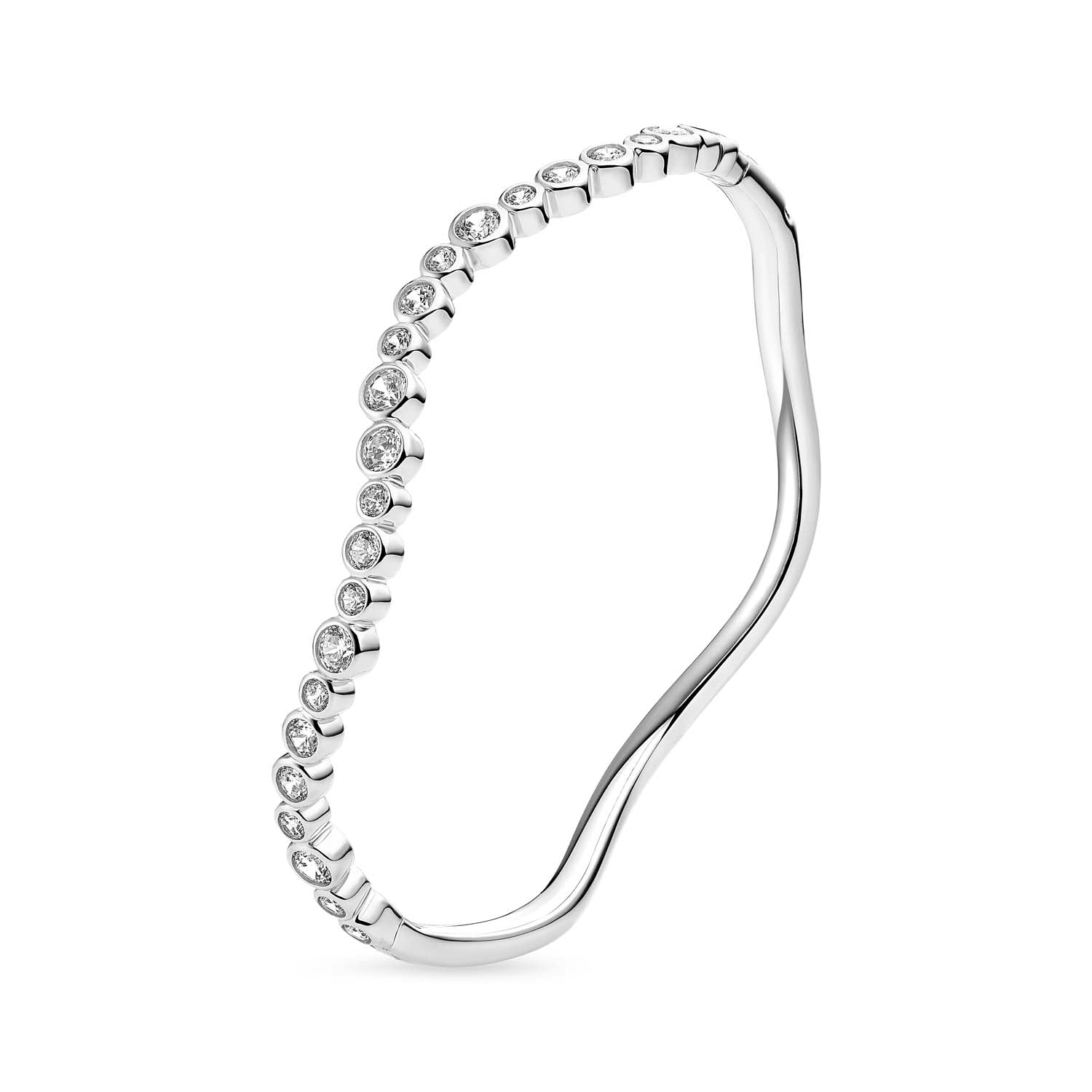 Sif Jakobs - Sardinien Wave armring, zirkonia/45x59 mm - Sølv