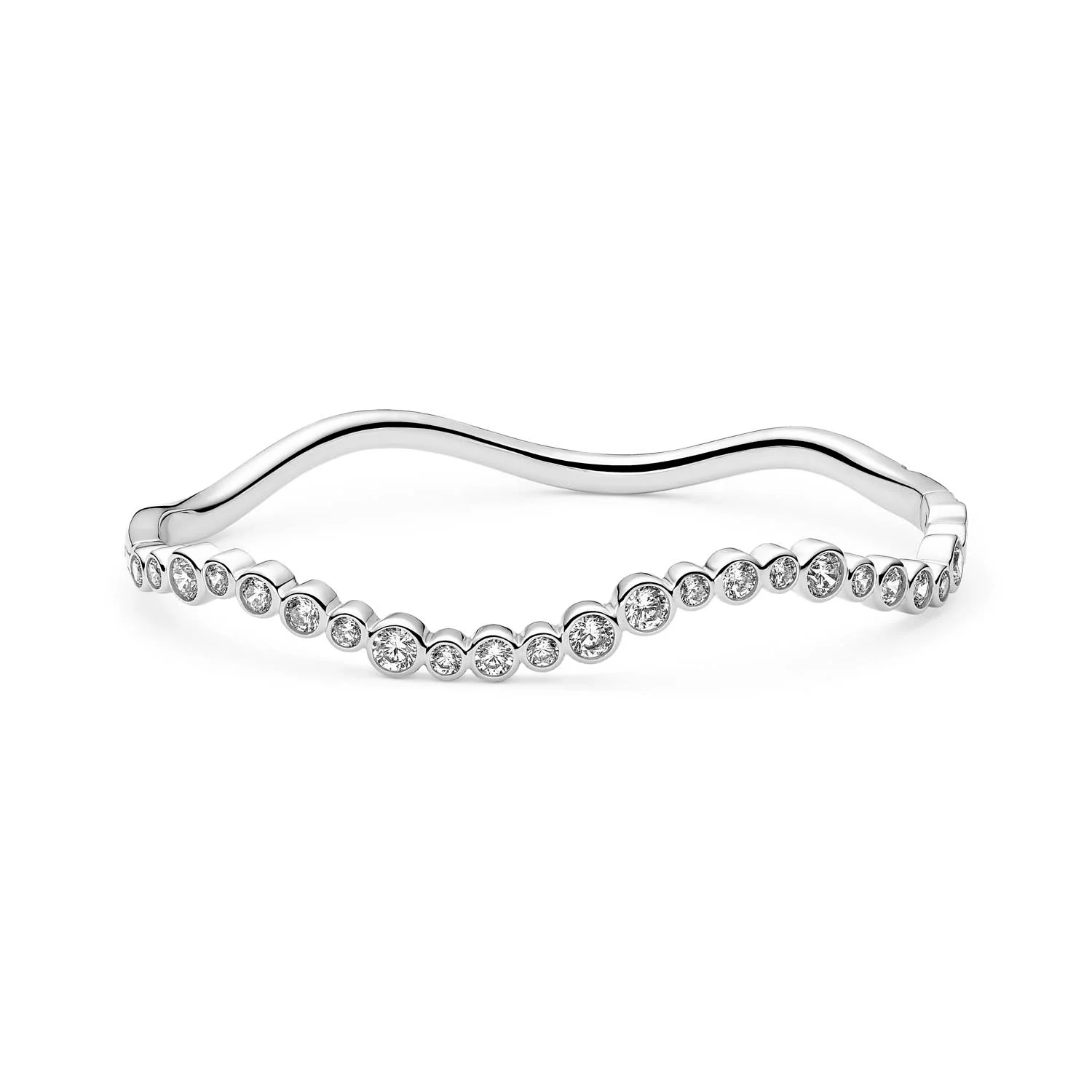 Sif Jakobs - Sardinien Wave armring, zirkonia/45x59 mm - Sølv - Image 3