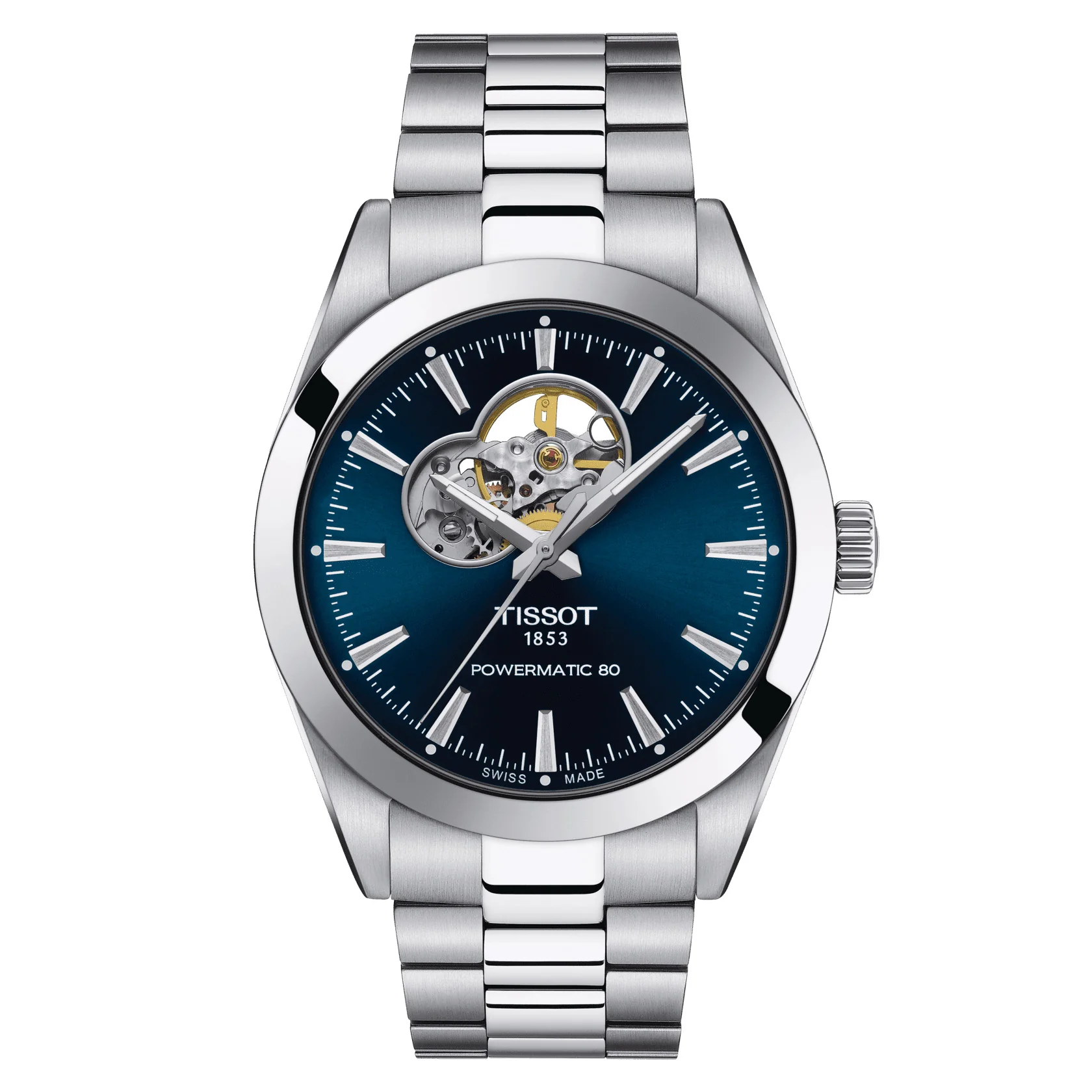 Tissot - Gentleman PM8 Open Heart, 40 mm blå skive - T1274071104101
