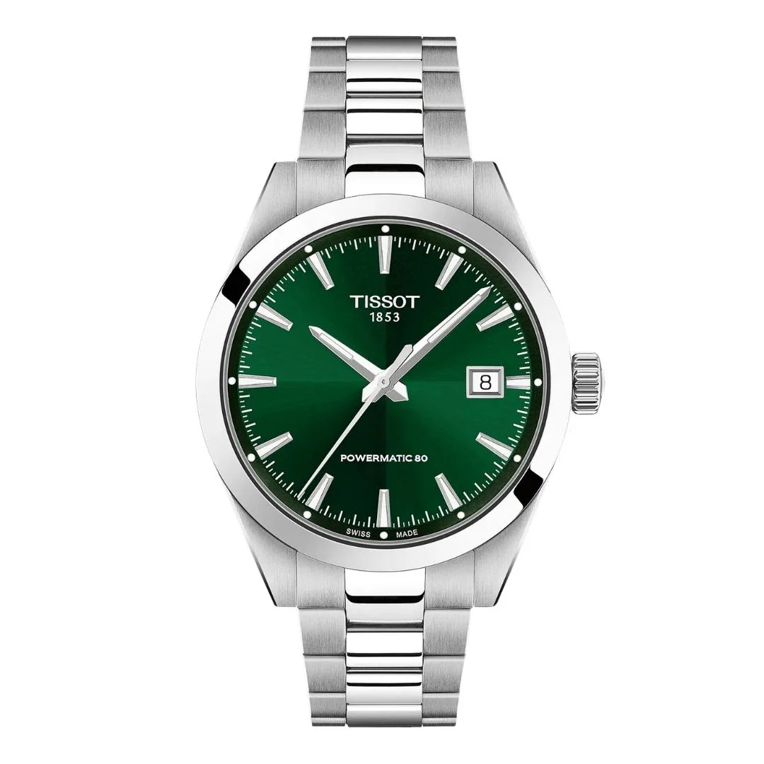 Tissot - Gentleman ur m. grøn urskive, 38 mm - T1658071109100