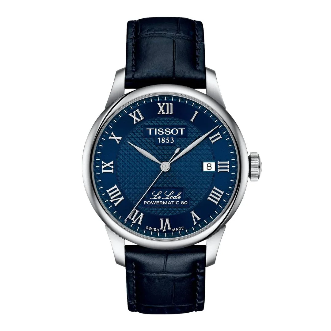 Tissot - Le Locle m. blå urskive og urrem, 39 mm - T0064071604300