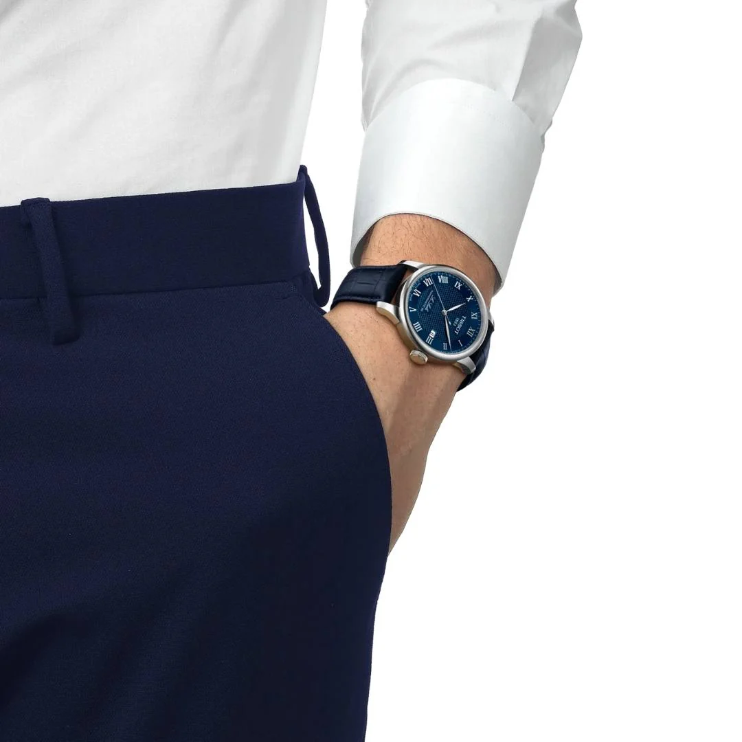 Tissot - Le Locle m. blå urskive og urrem, 39 mm - T0064071604300 - Image 2