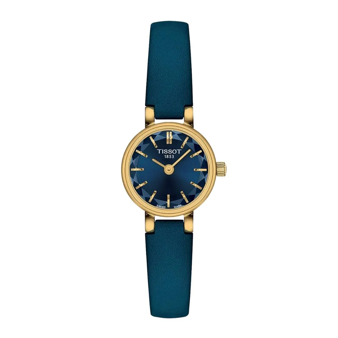 Tissot - Lovely Round m. blå læderrem, 19,5 mm - T1400093604100