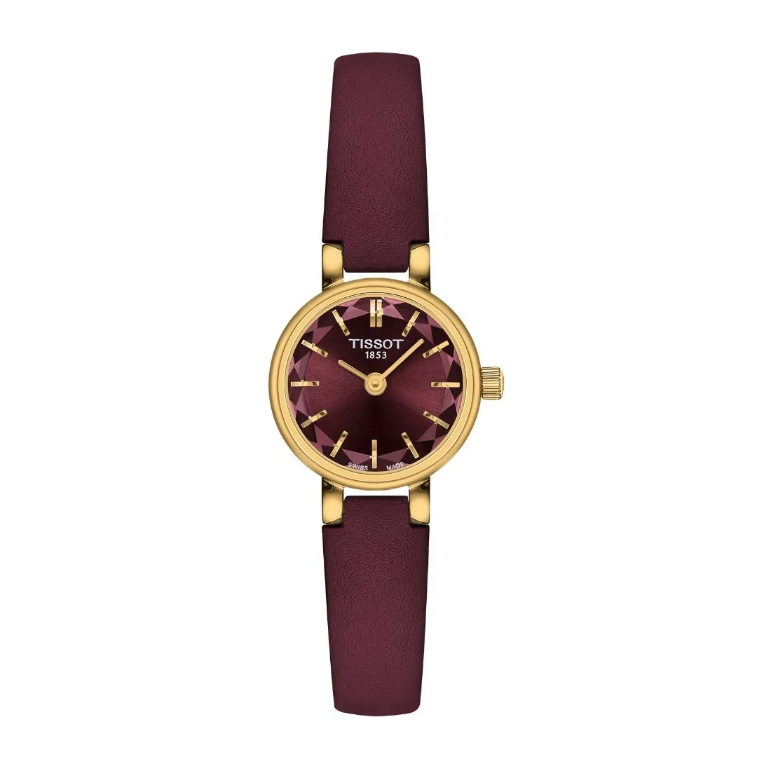 Tissot - Lovely Round m. bordeaux skive, 19,5 mm - T1400093637100