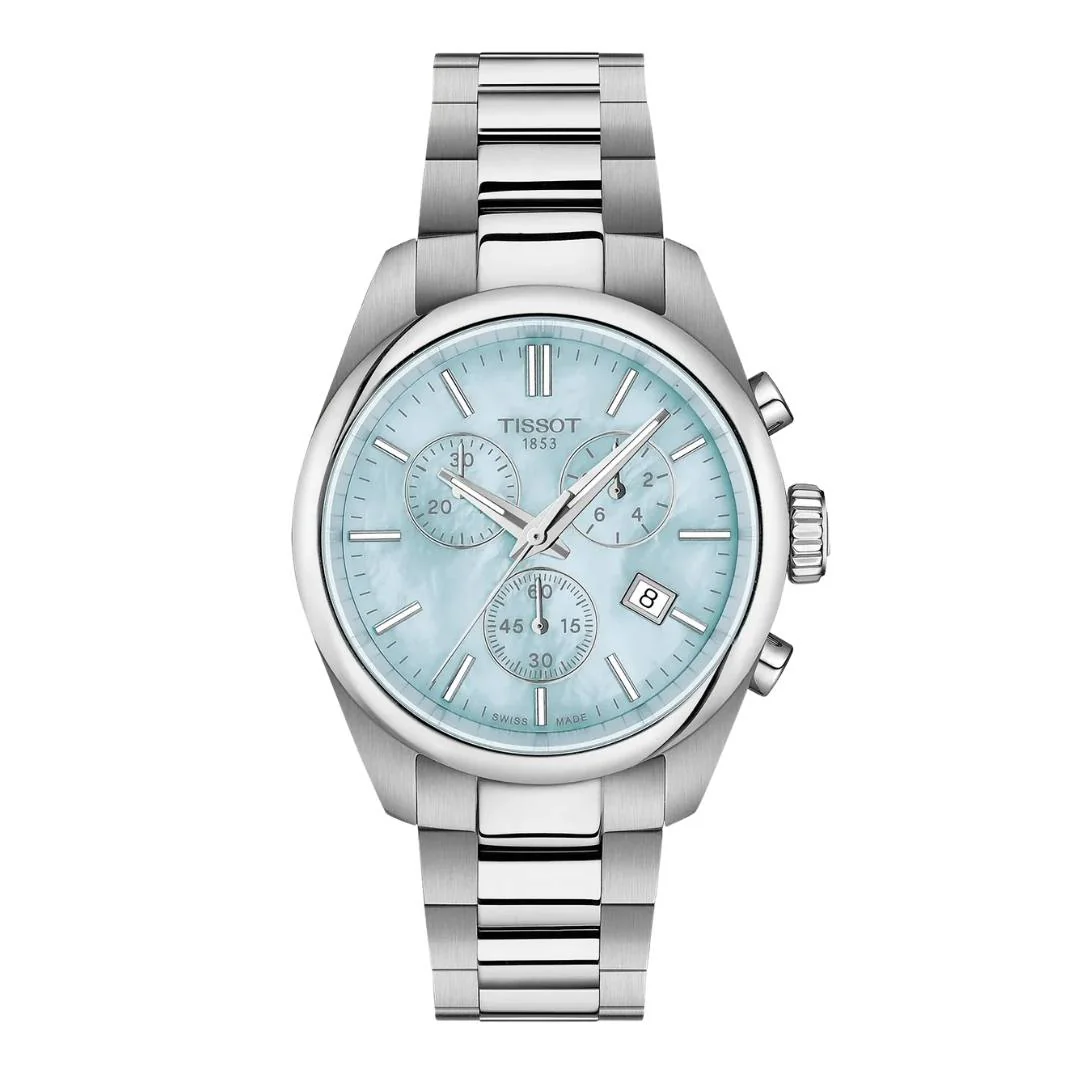 Tissot - PR 100 m. blå perlemor urskive, 36 mm - T1502171113100
