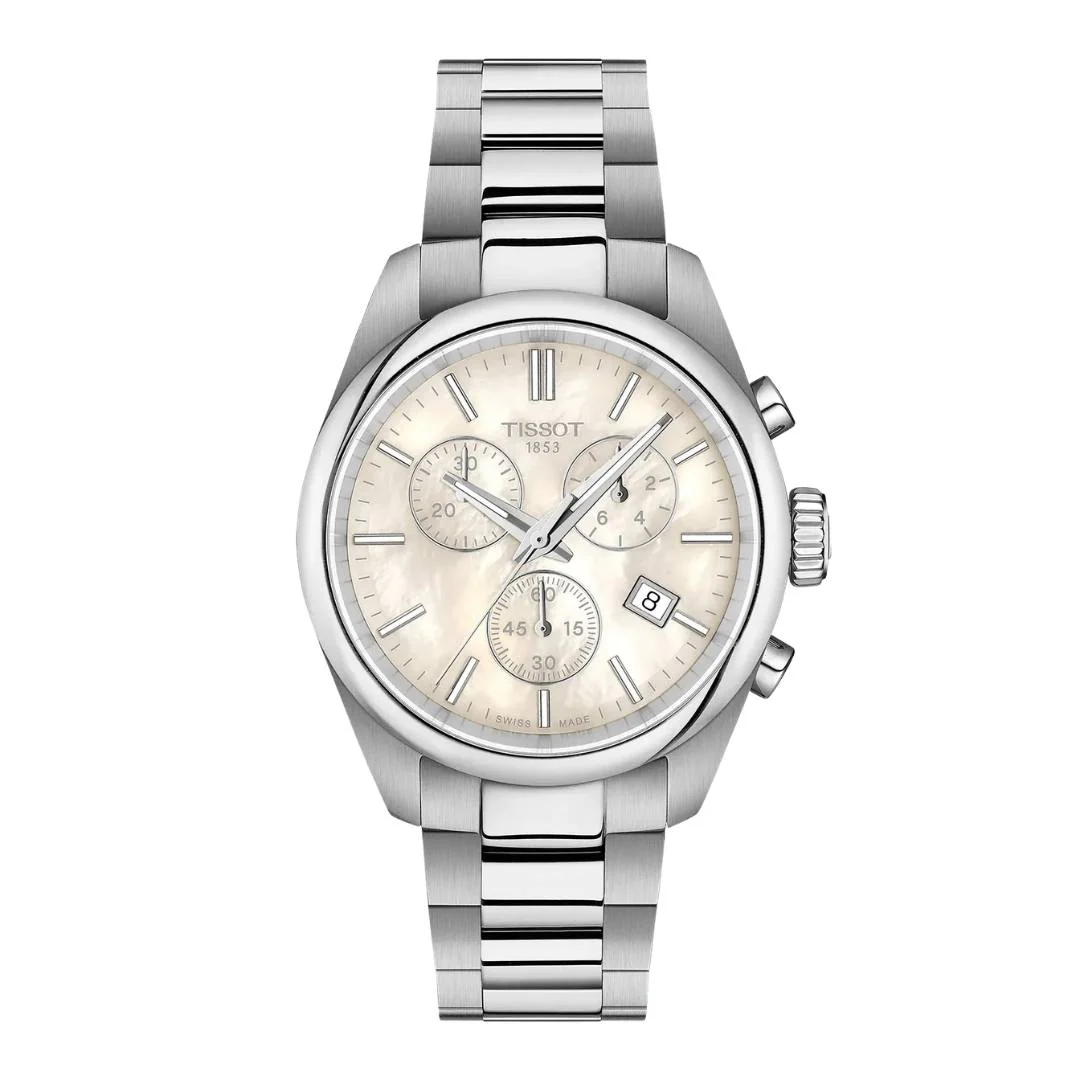 Tissot - PR 100 m. hvid perlemor urskive, 36 mm - T1502171111100