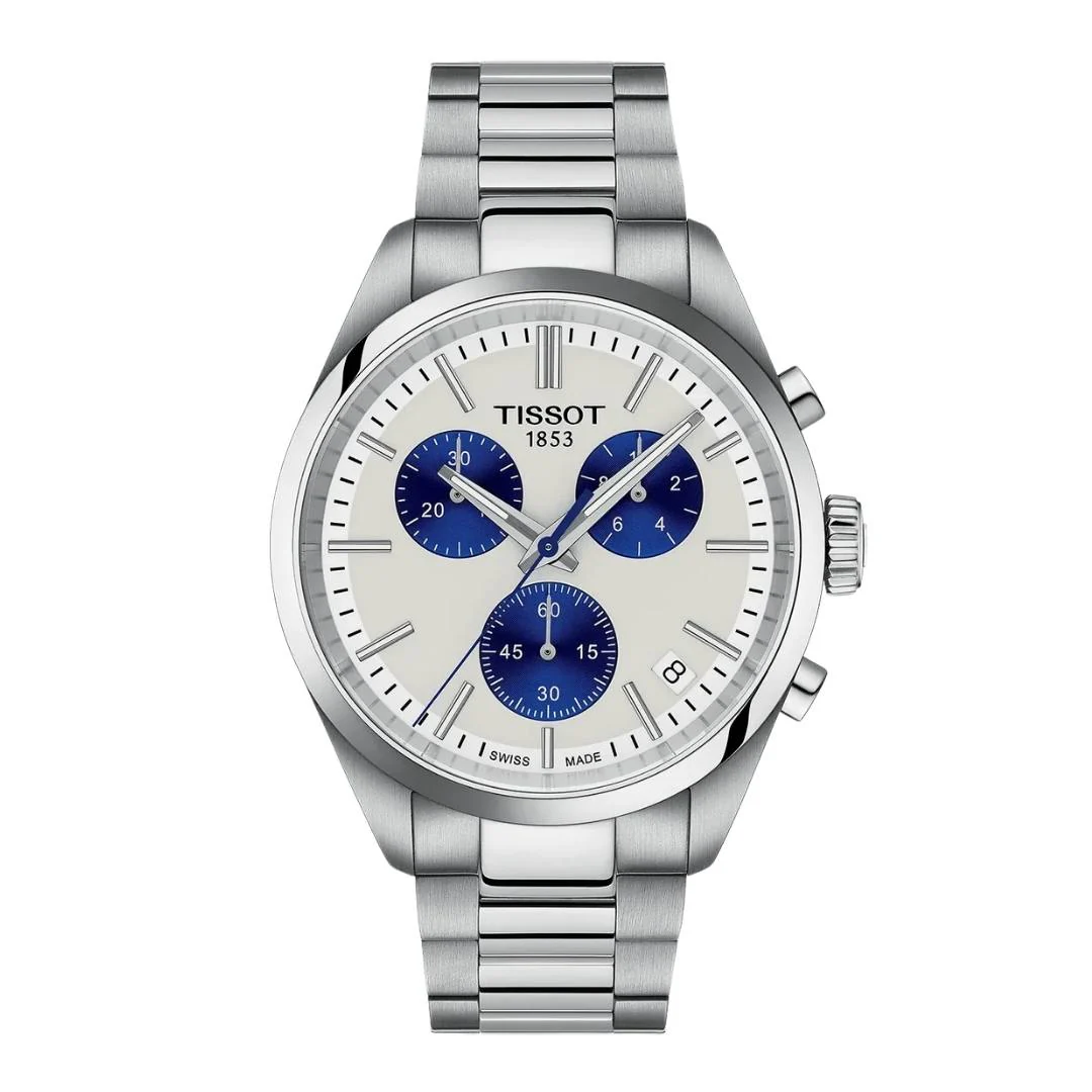 Tissot - PR 100 m. hvid urskive, 40 mm - T1504171101100