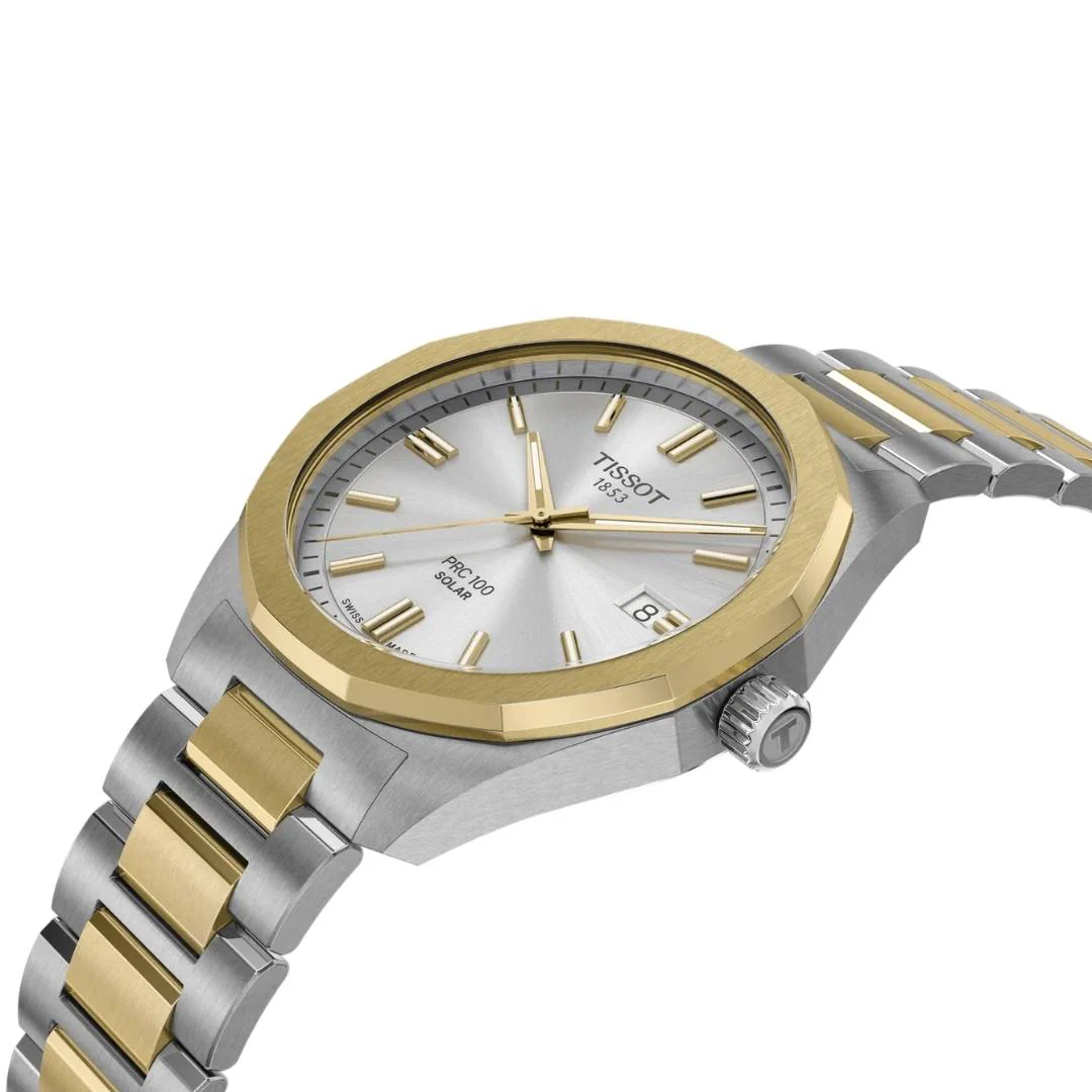 Tissot - PRC 100 Solar bicolor m. sølv urskive, 39 mm - T1514222203100 - Image 2