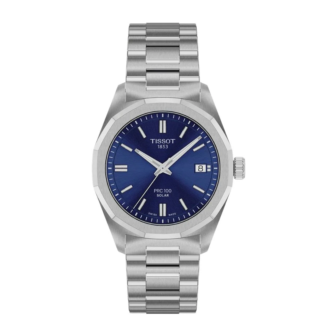 Tissot - PRC 100 Solar m. blå urskive, 34 mm - T1518221104100