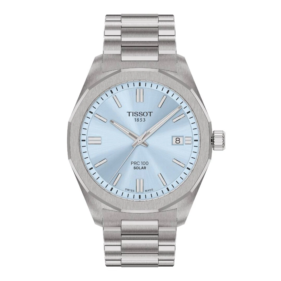 Tissot - PRC 100 Solar m. lyseblå urskive, 39 mm - T1514221135100