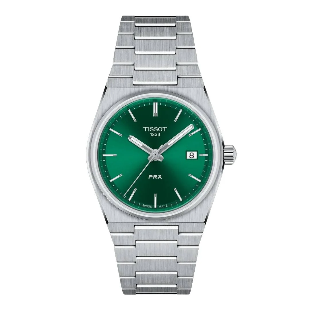 Tissot - PRX dameur m. grøn urskive, 35 mm - T1372101108100