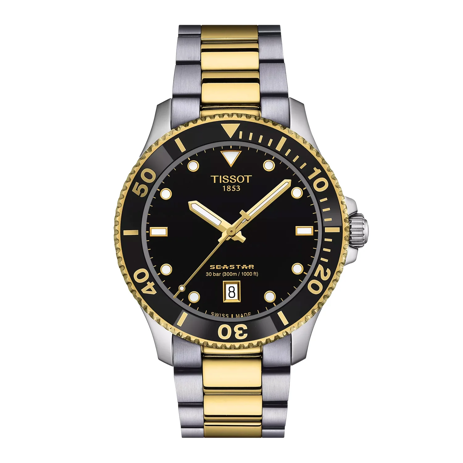 Tissot - Seastar 1000 bicolor/sort , 40 mm - T1204102205100