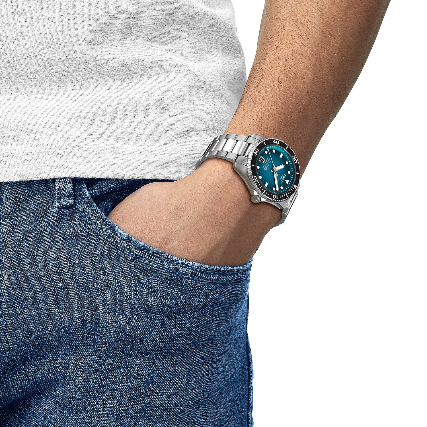 Tissot - Seastar 1000 PM80 m. turkis urskive, 40 mm - T1208071109100 - Image 2
